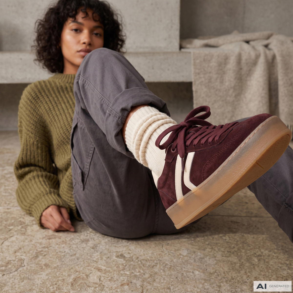 bordeaux/cream