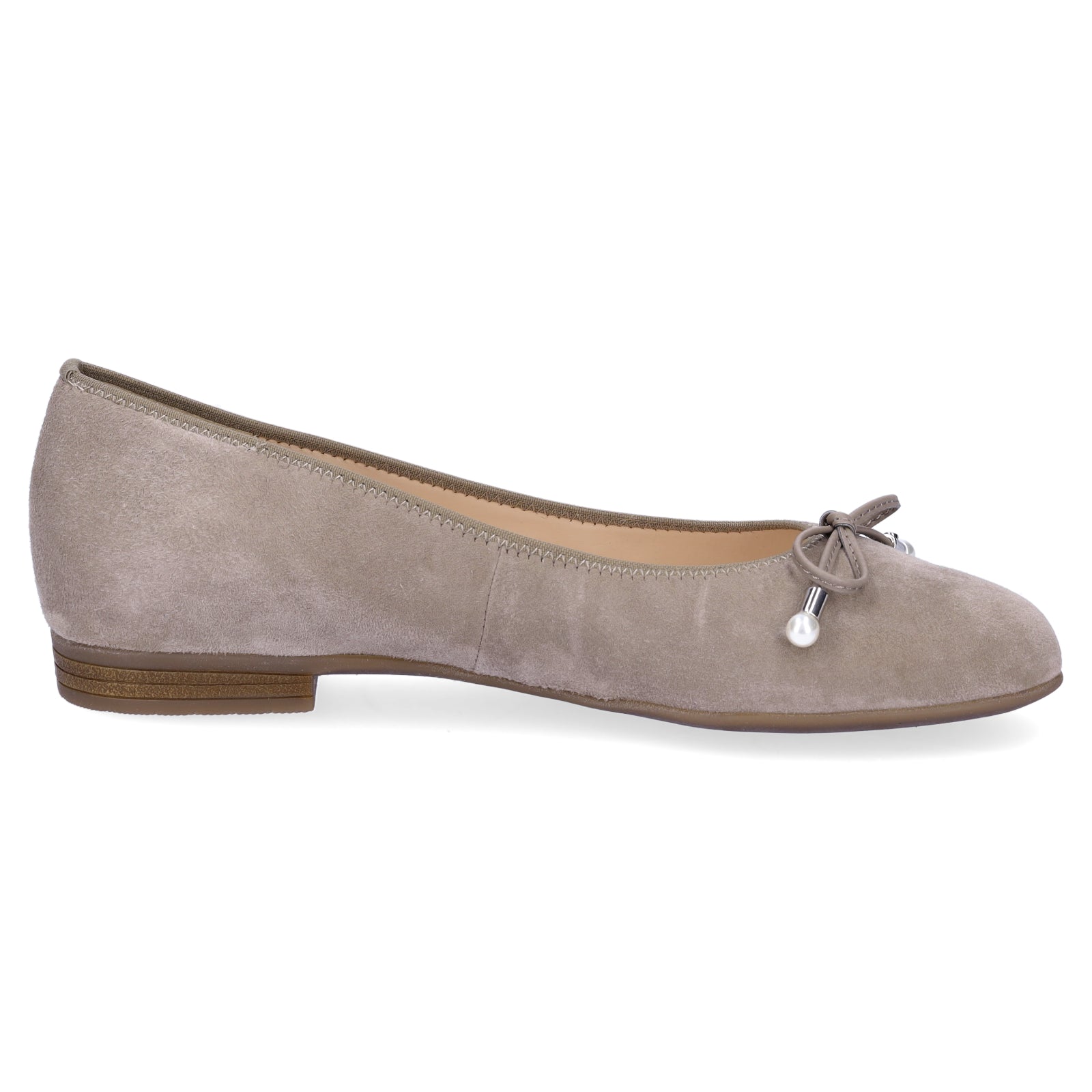 Ara women's leather ballerina taupe velvet