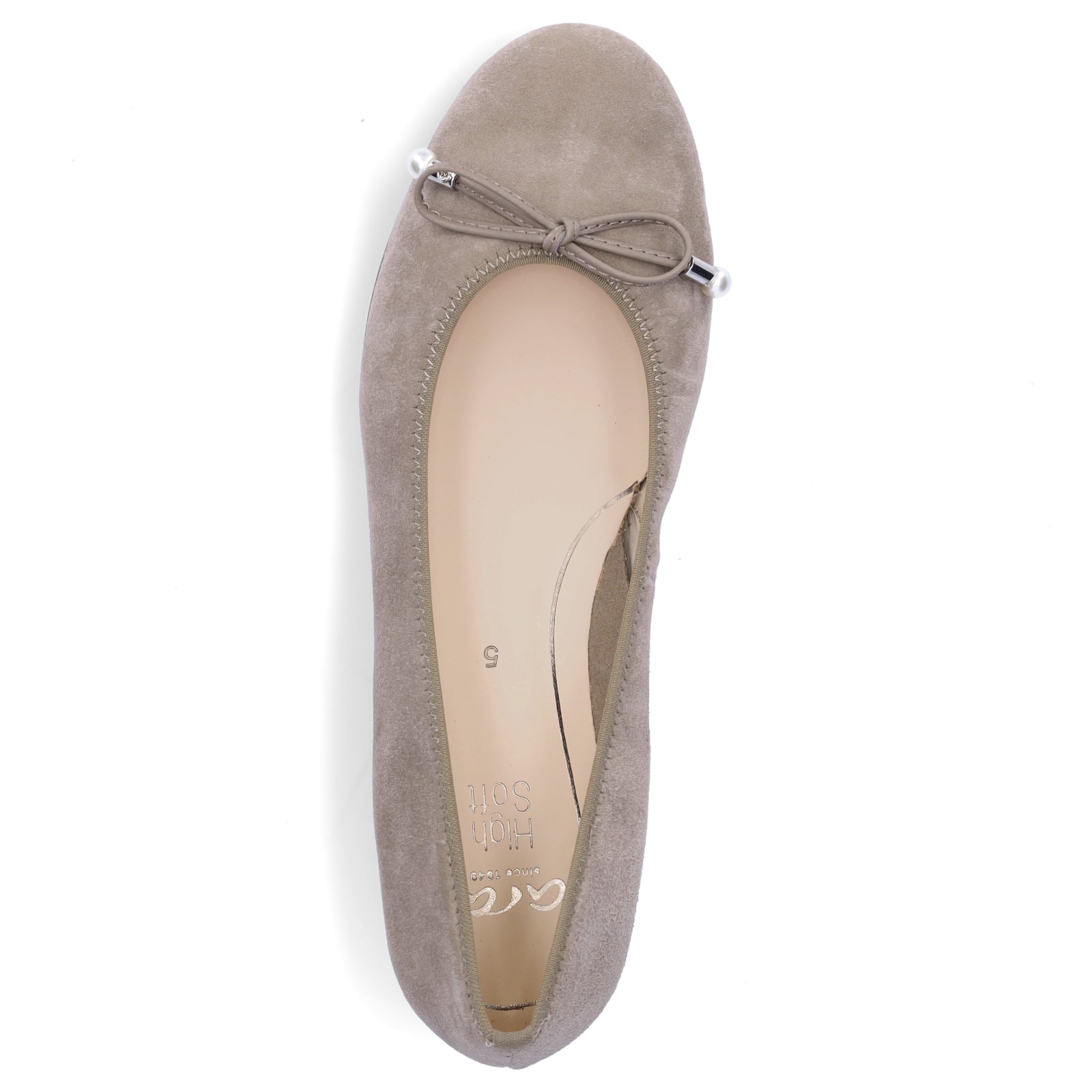 Ara women's leather ballerina taupe velvet