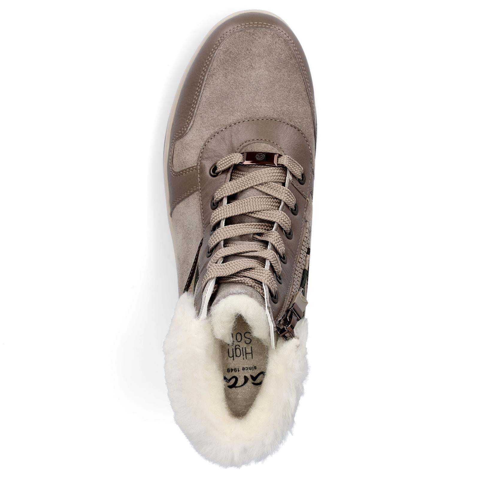 Ara Damen High-Top Sneaker grau beige