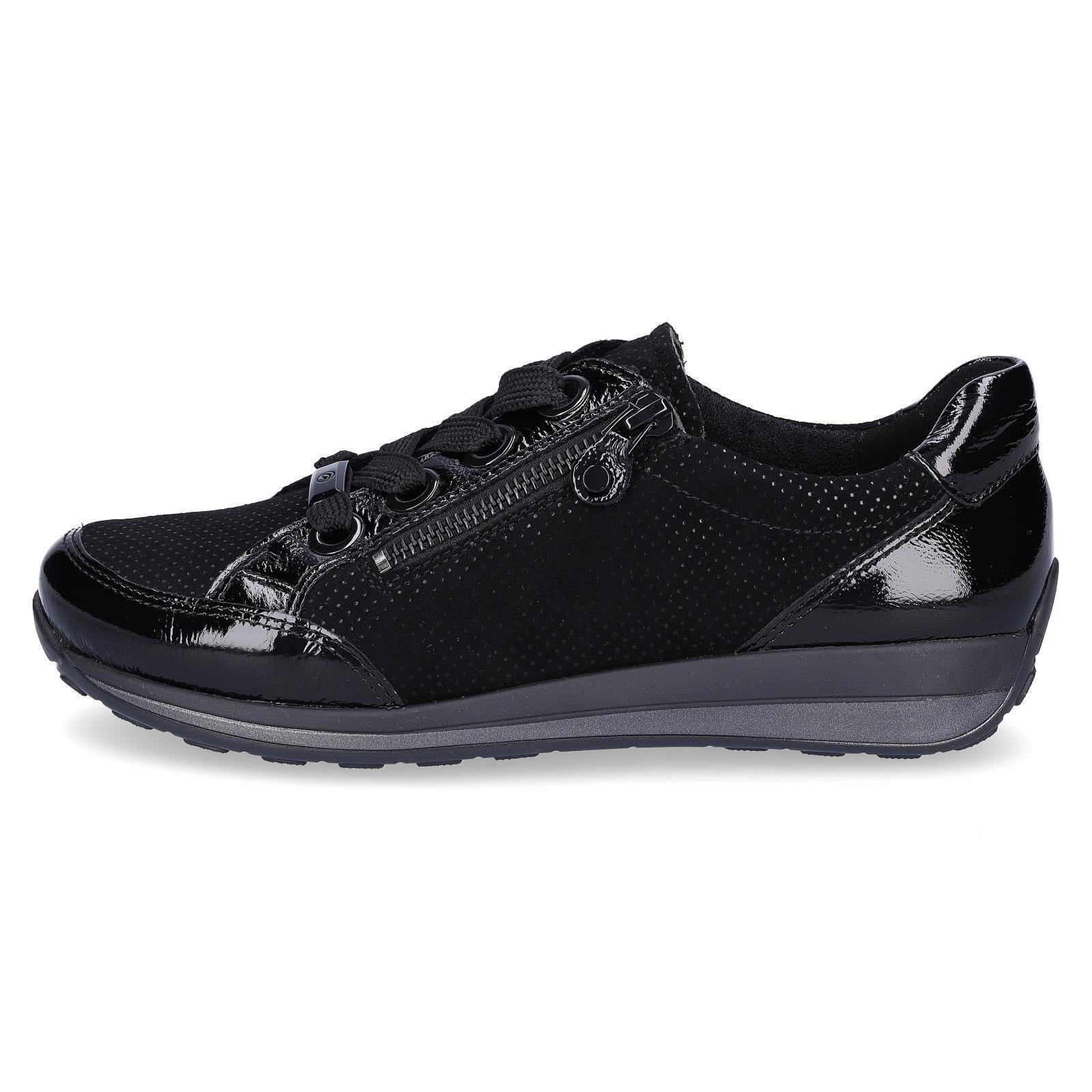 Ara women's leather lace-up shoe black patent