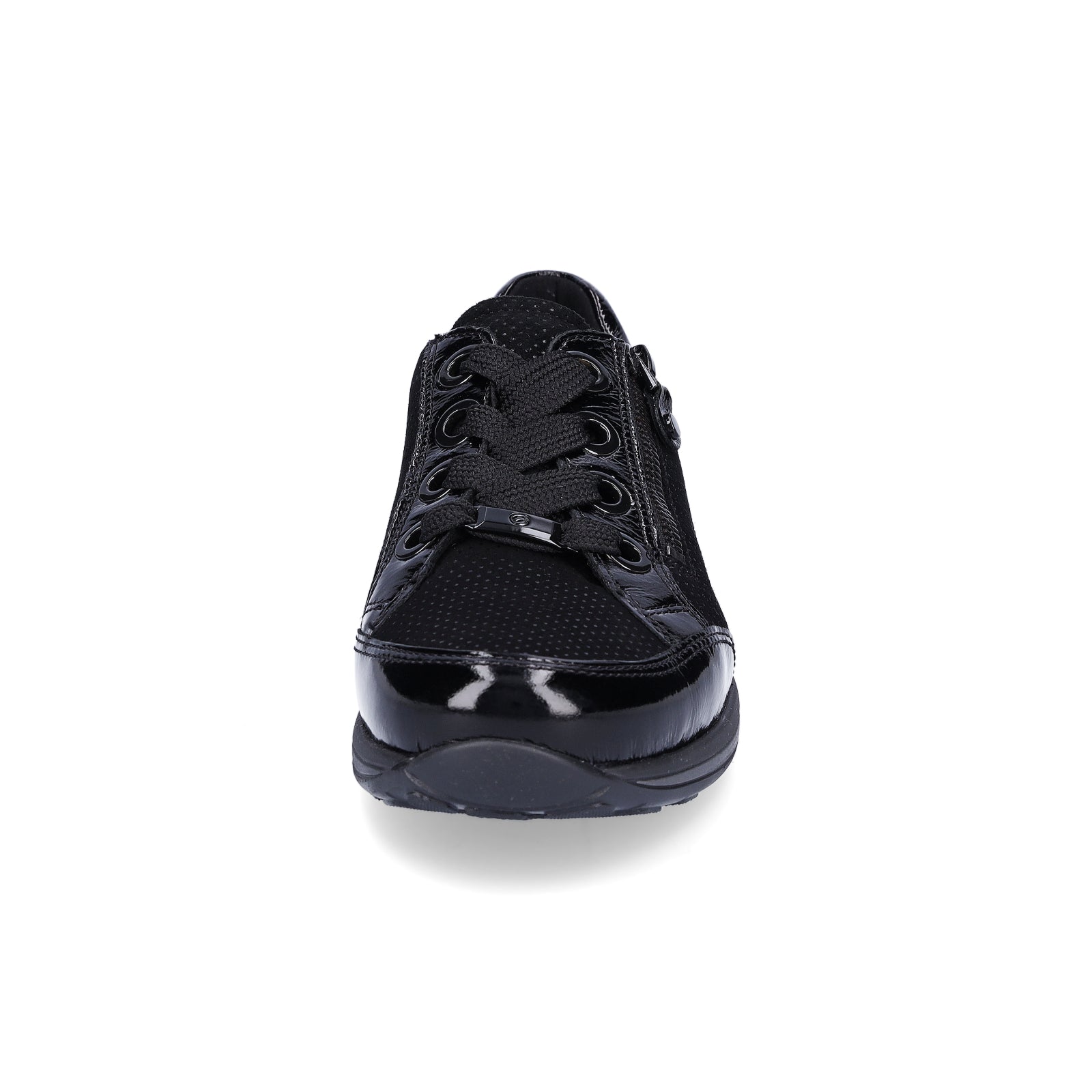 Ara women's leather lace-up shoe black patent