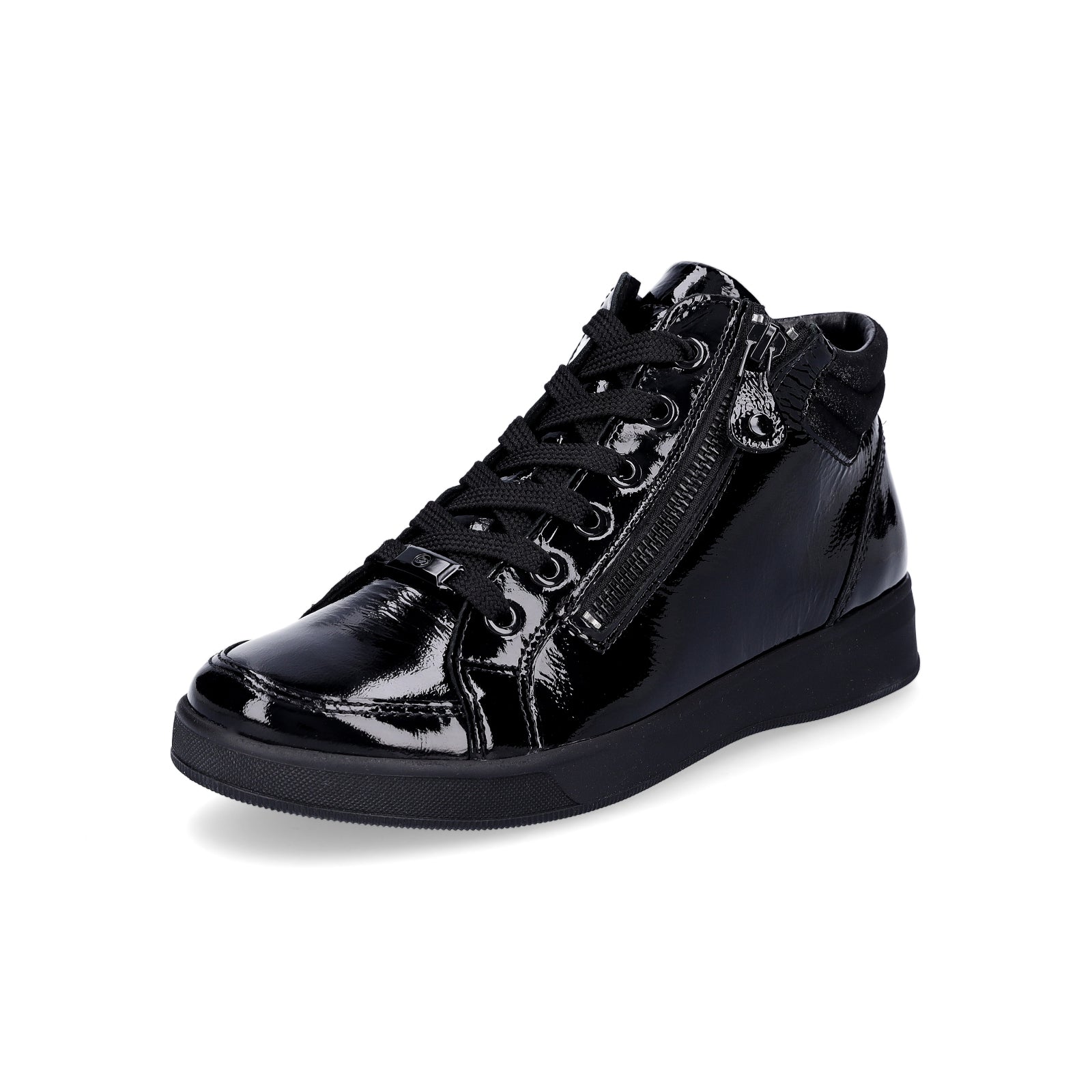 Ara women's leather sneakers black patent