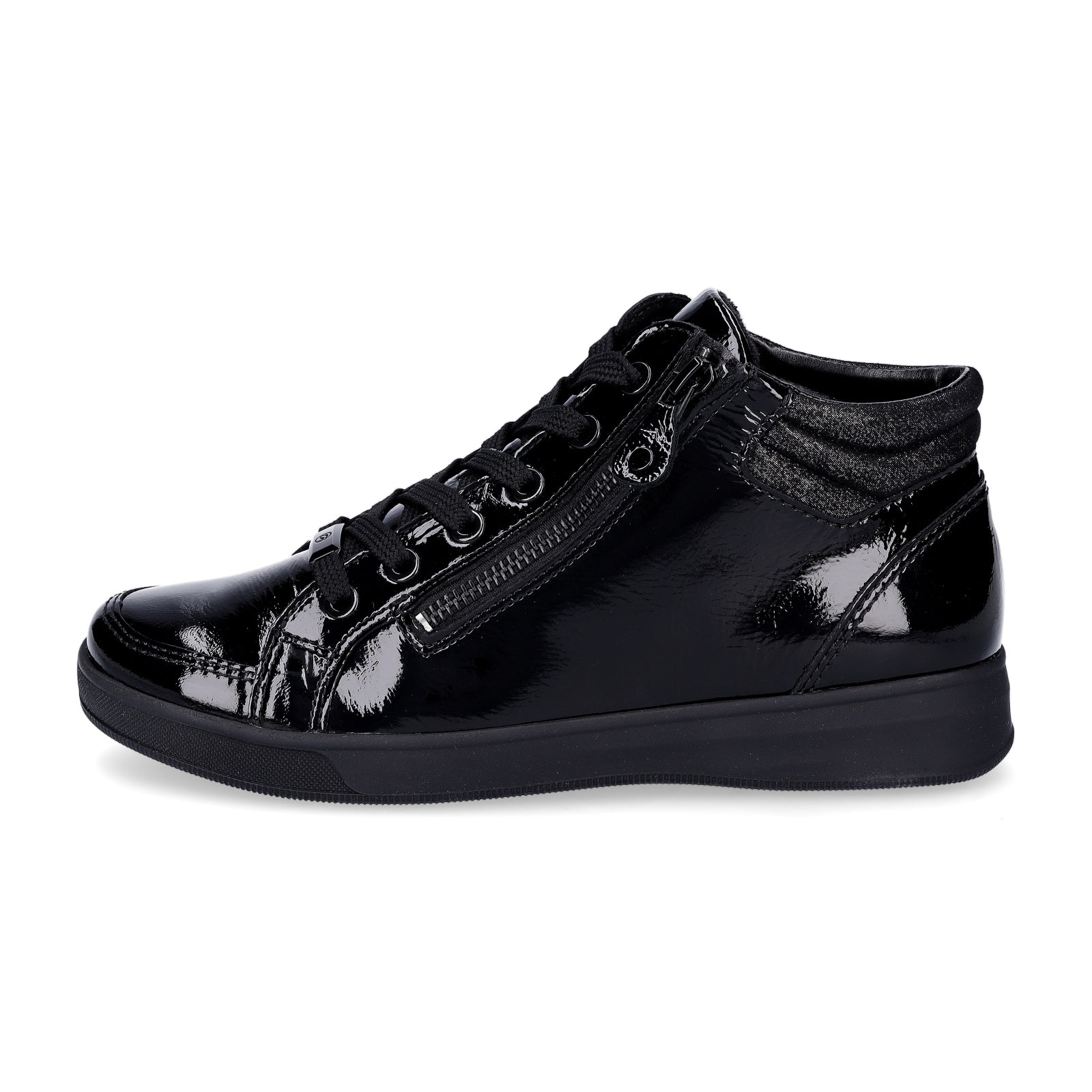 Ara women's leather sneakers black patent