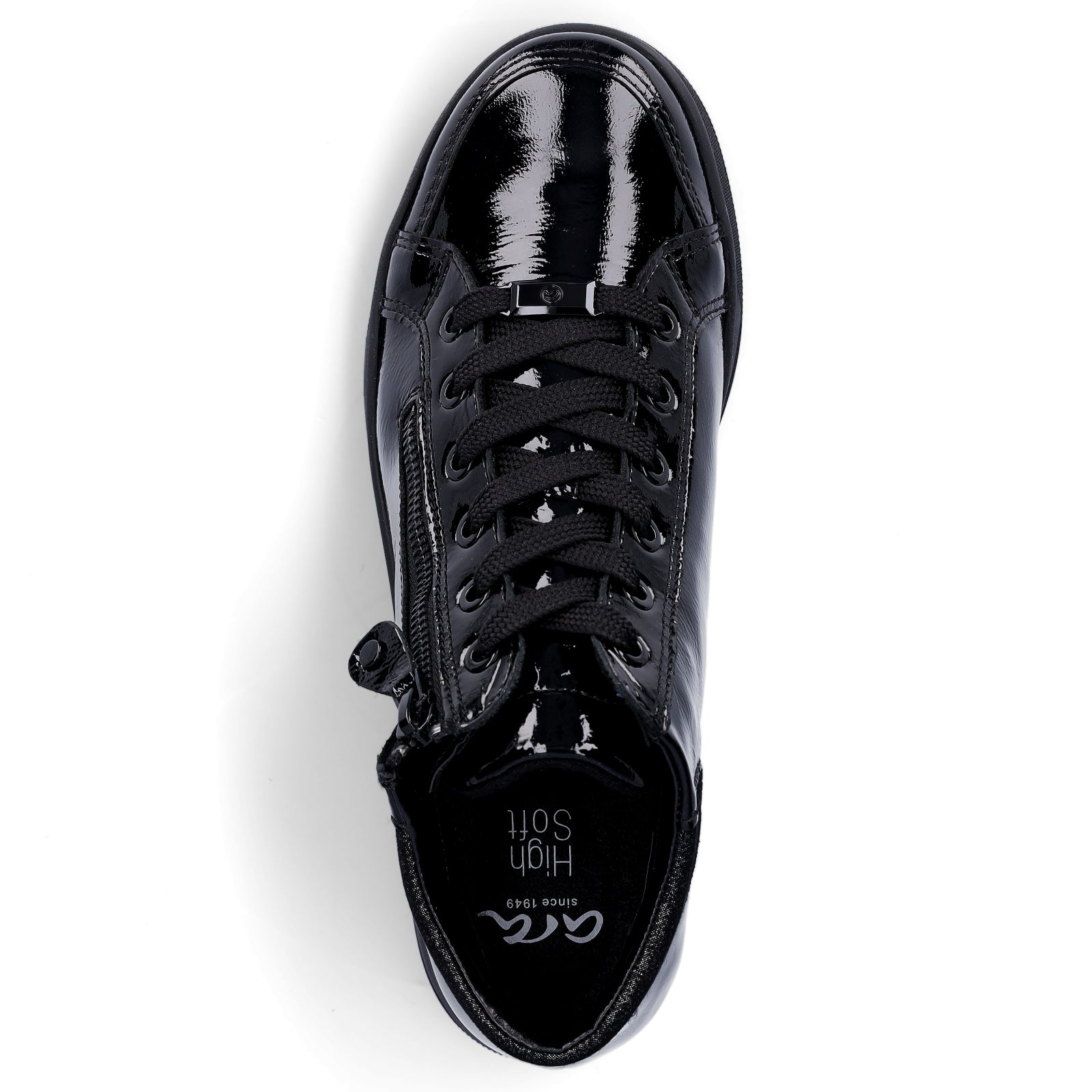 Ara women's leather sneakers black patent