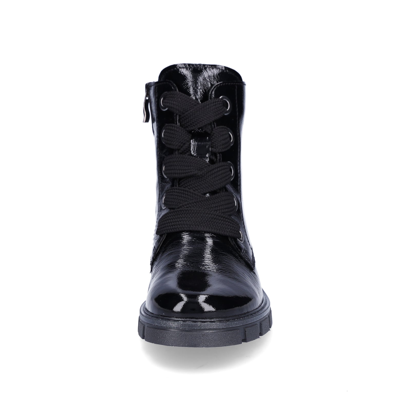 Ara women's leather lace-up boot black patent