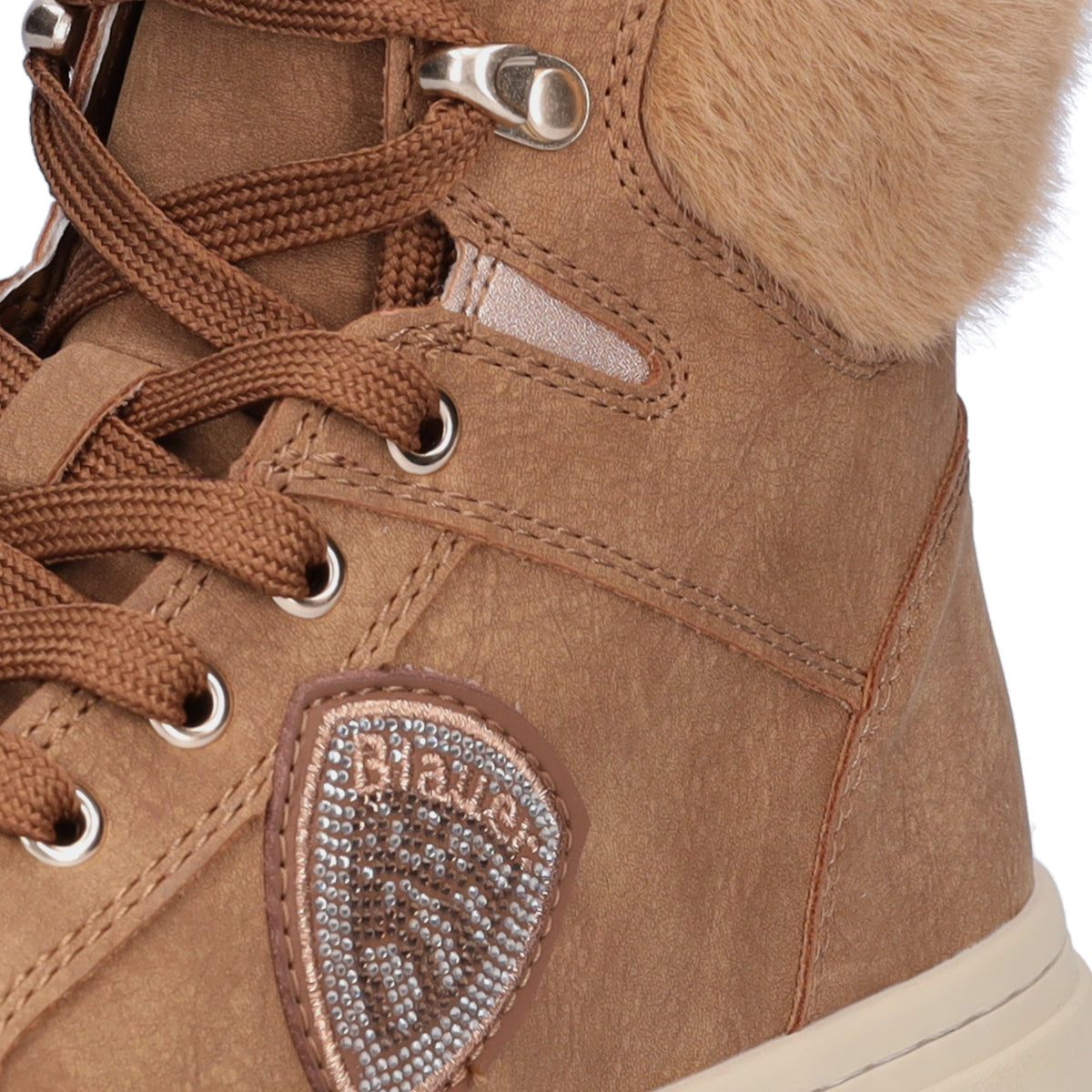 Blauer Damen Schnürboot Maribel cognac