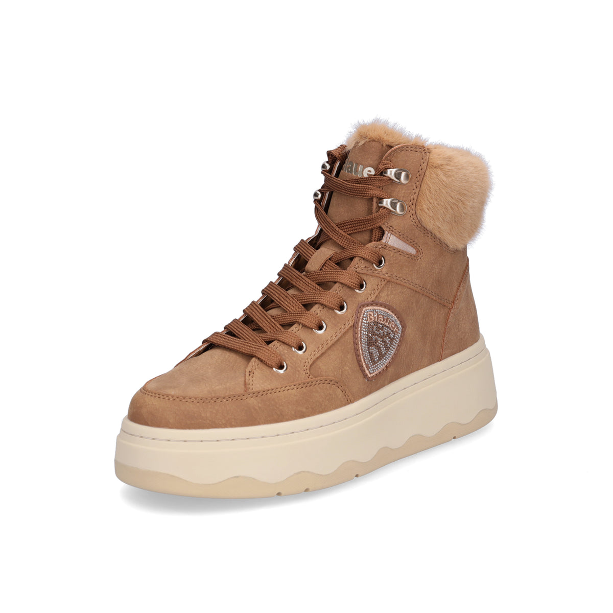 Blauer Damen Schnürboot Maribel cognac