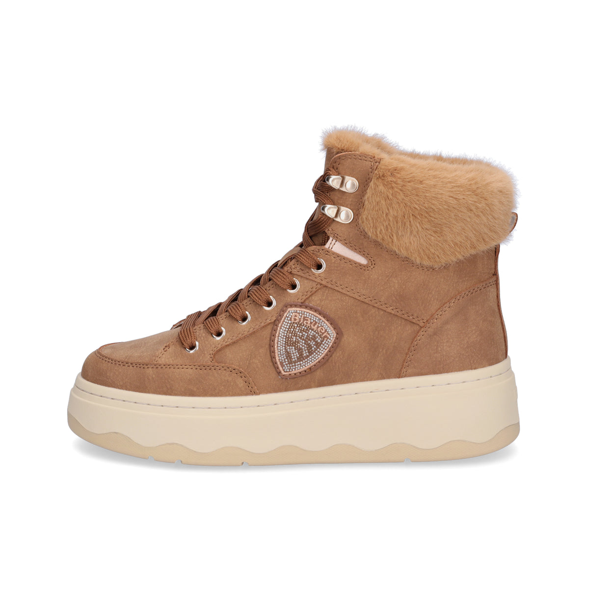 Blauer Damen Schnürboot Maribel cognac