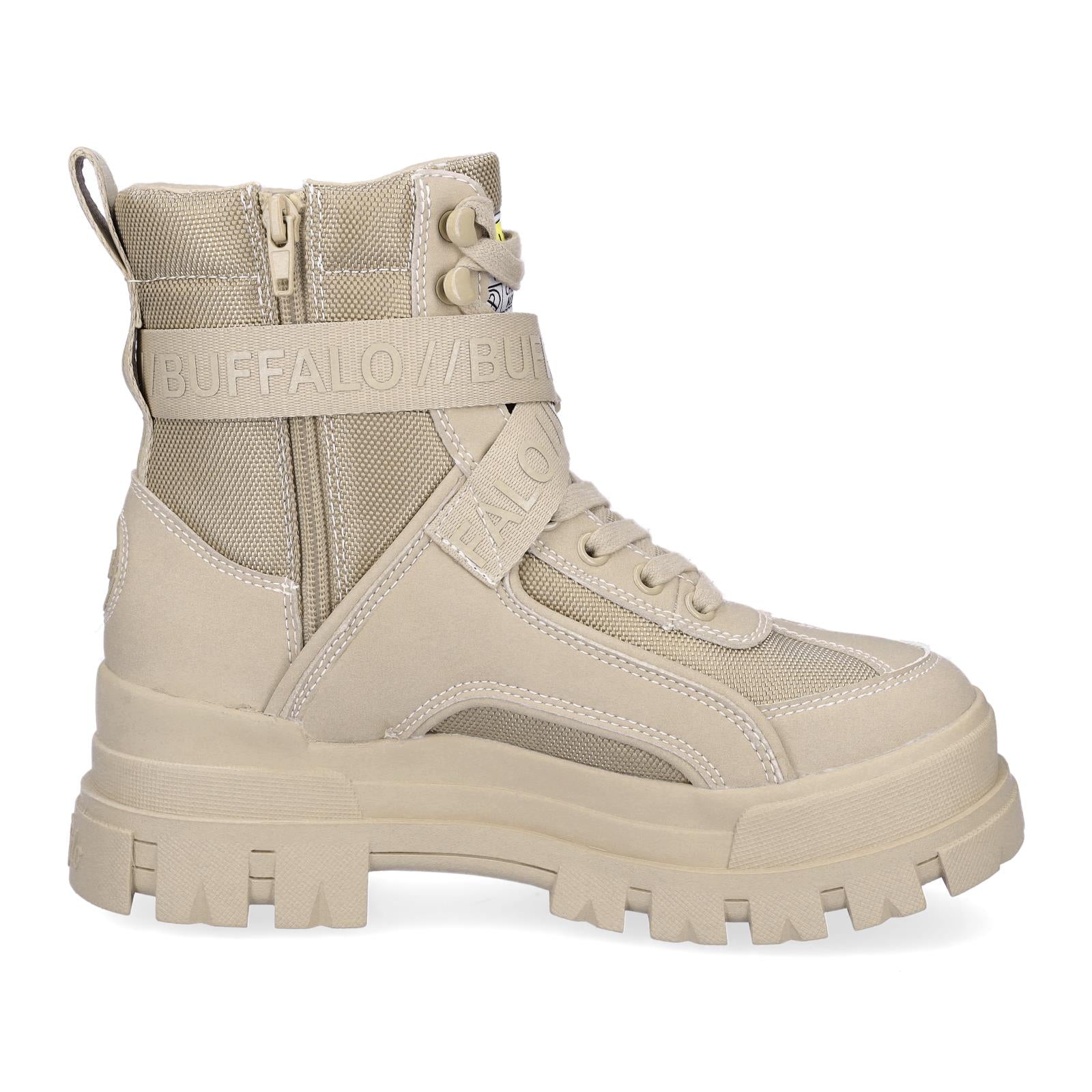 Buffalo women's platform lace-up boot vegan beige