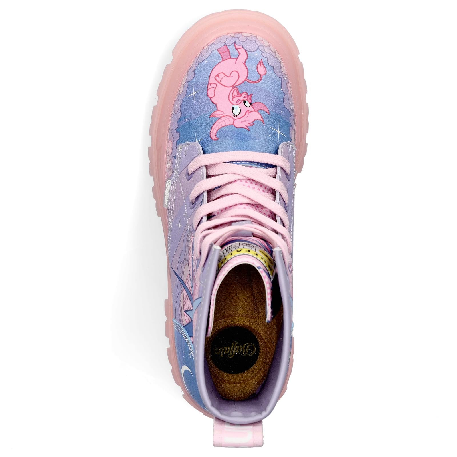 Buffalo Damen Schnürboot Aspha Comic rosa