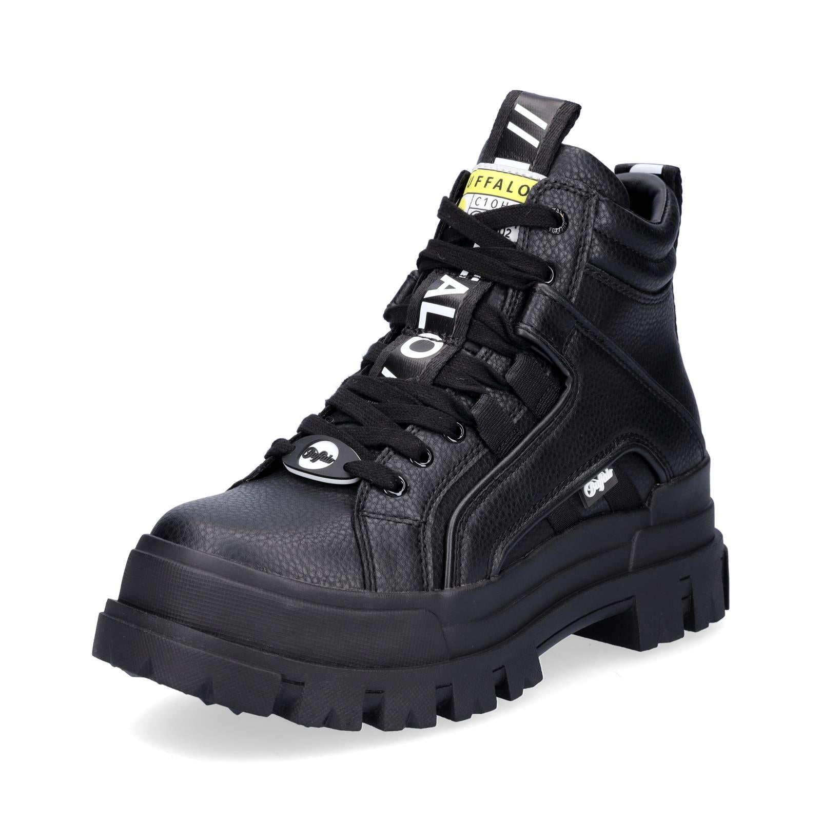 Buffalo Damen Plateau Schnürboot Aspha NC Mid schwarz