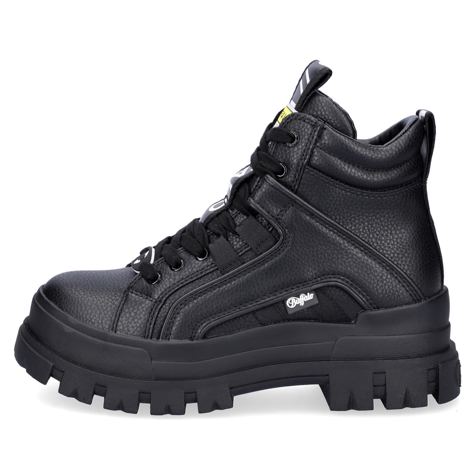 Buffalo Damen Plateau Schnürboot Aspha NC Mid schwarz