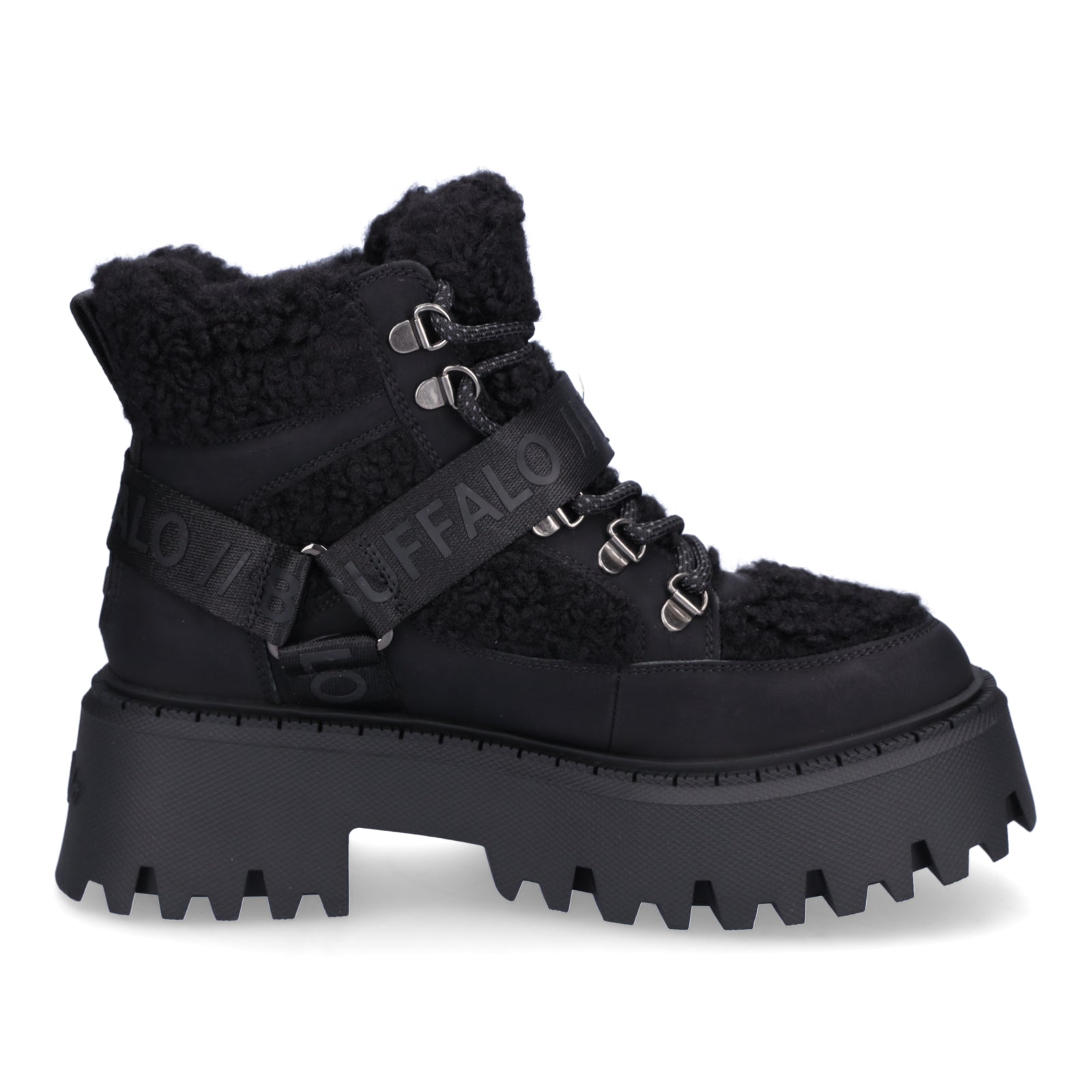 Buffalo Damen Schnürboot Aspen Com Mid schwarz