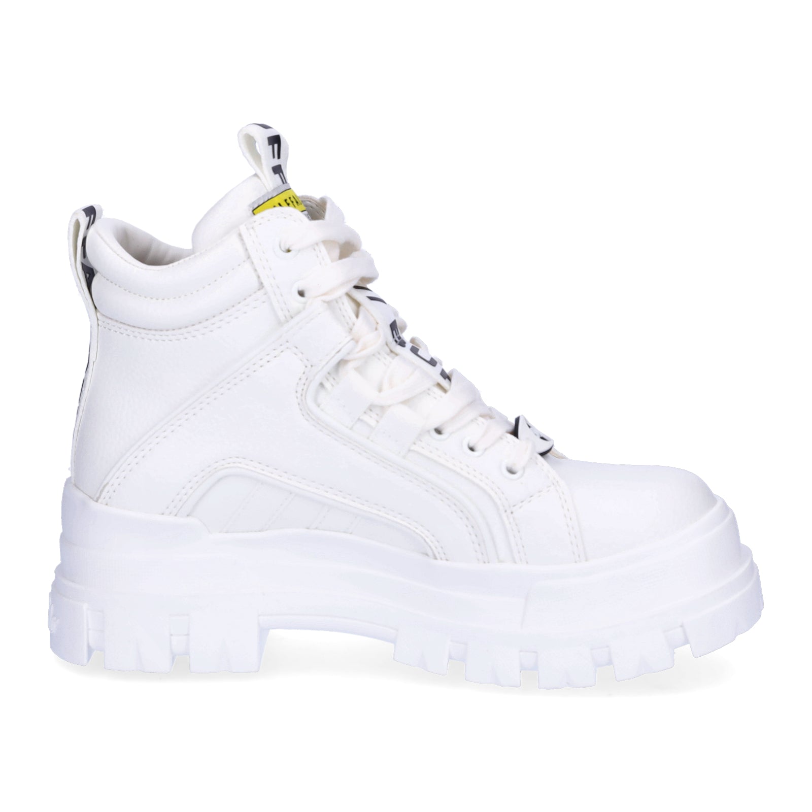Buffalo women's platform lace-up boot Aspha NC Mid white