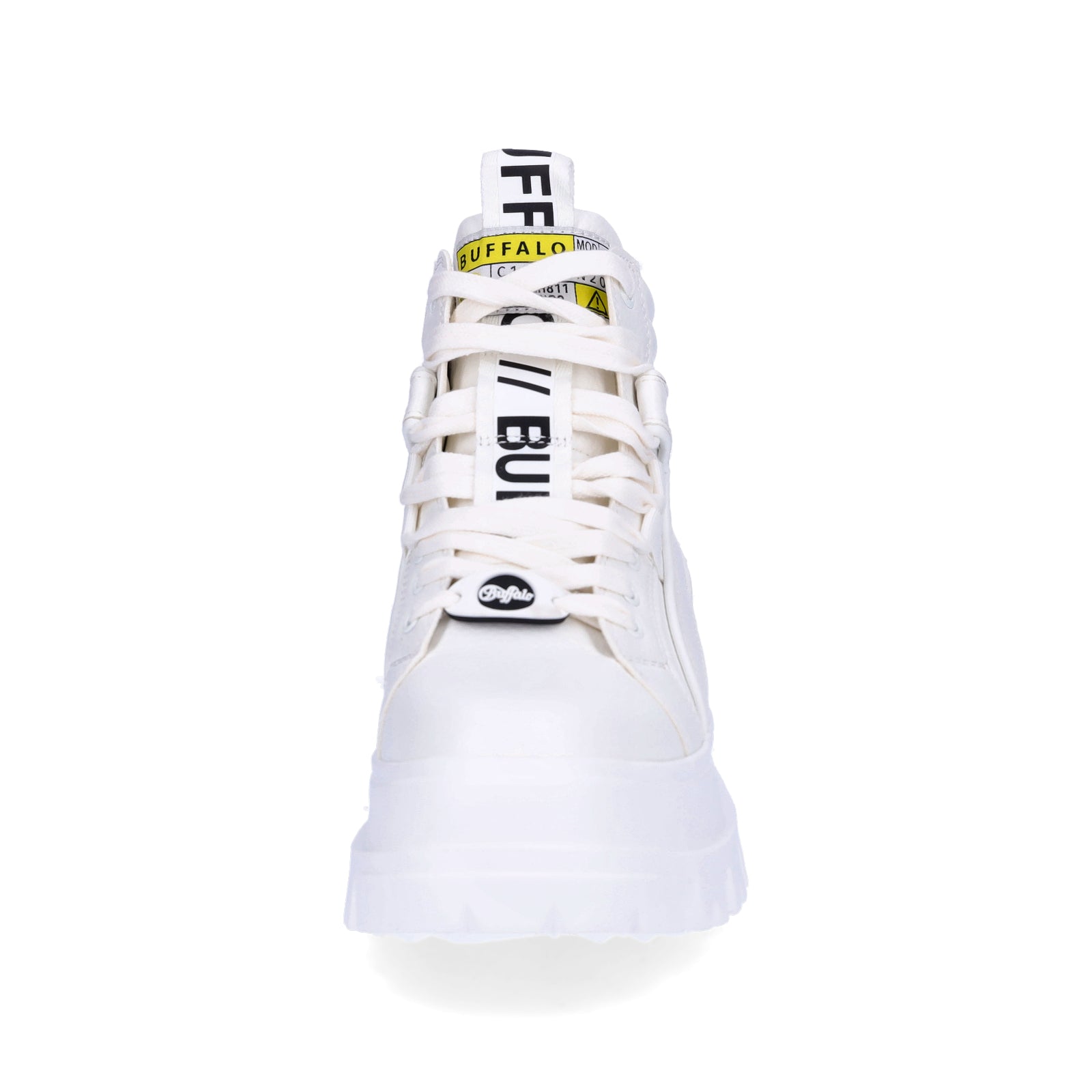 Buffalo women's platform lace-up boot Aspha NC Mid white