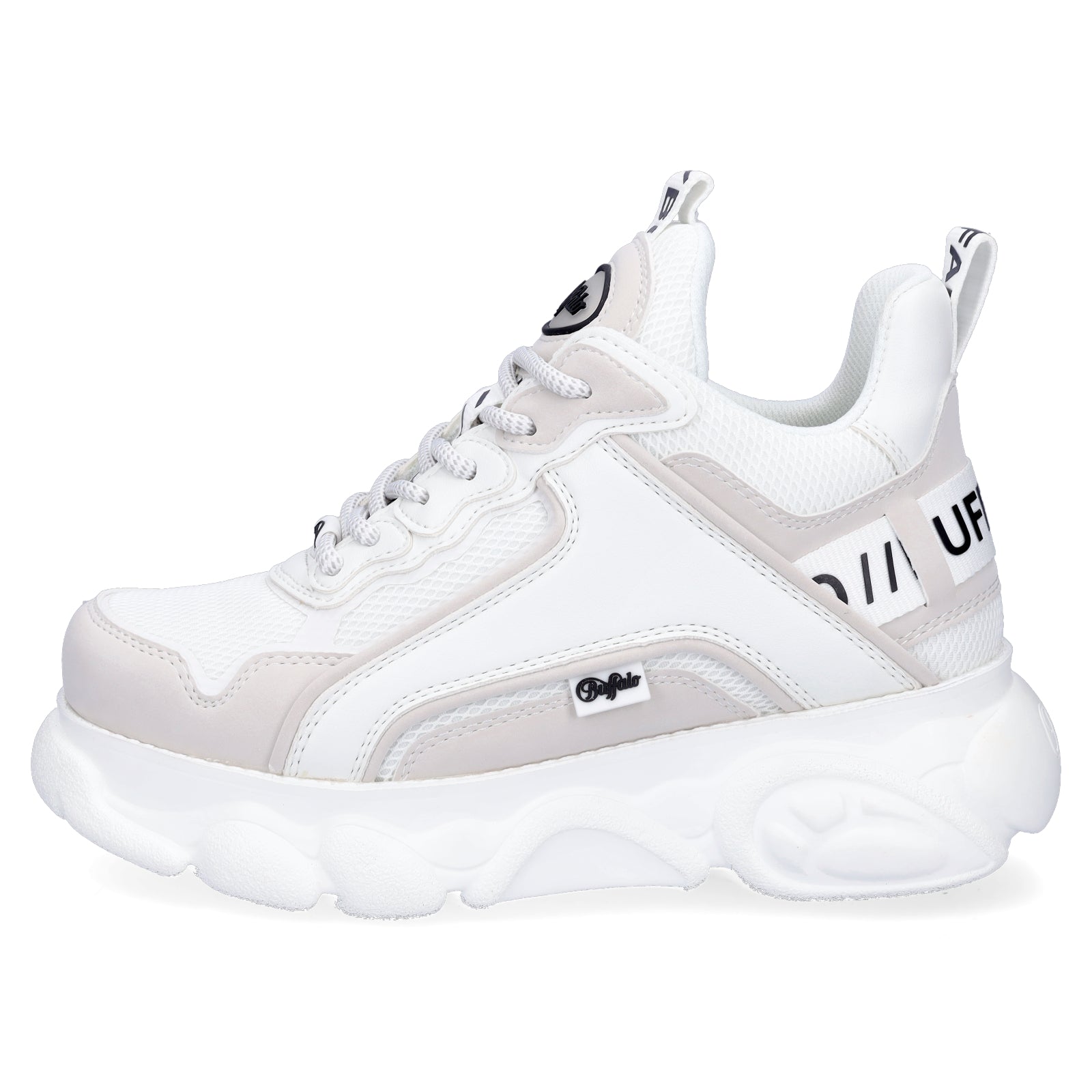 Buffalo Damen Plateau Sneaker vegan puder weiß