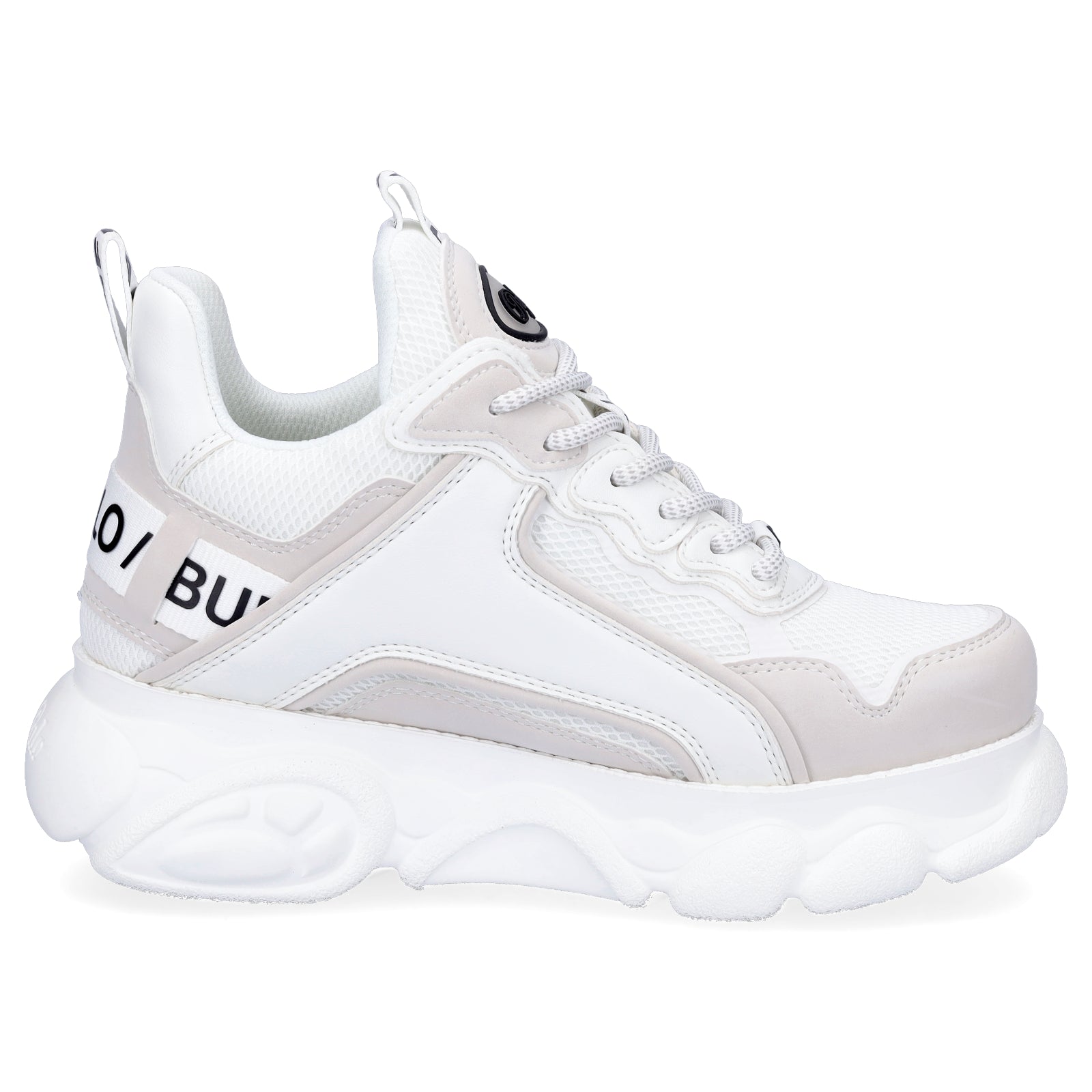 Buffalo Damen Plateau Sneaker vegan puder weiß