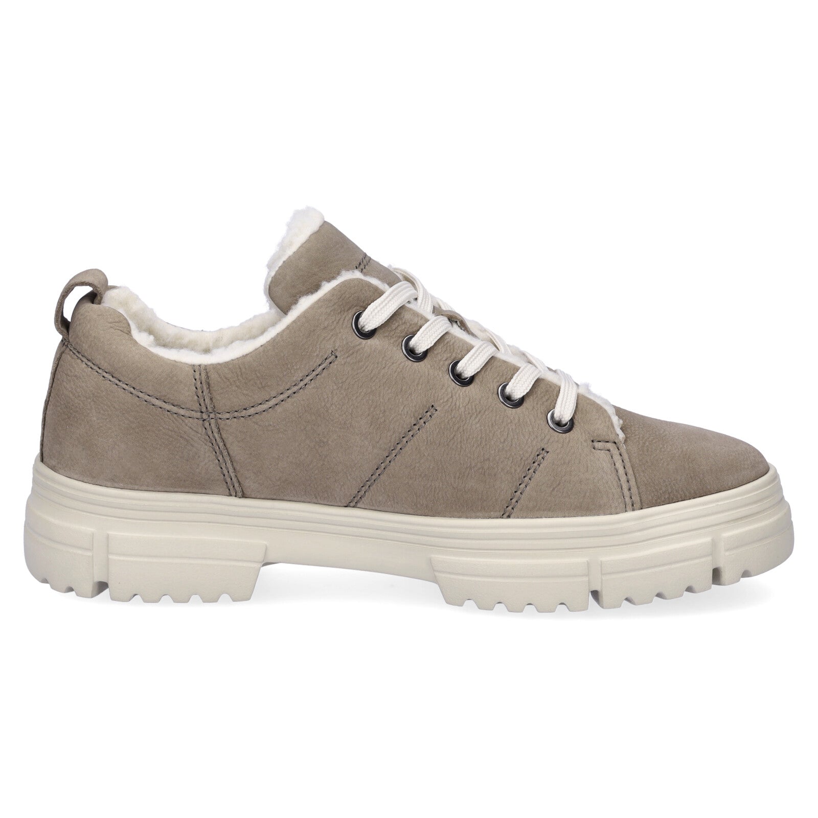 Caprice women's leather lace-up shoe taupe