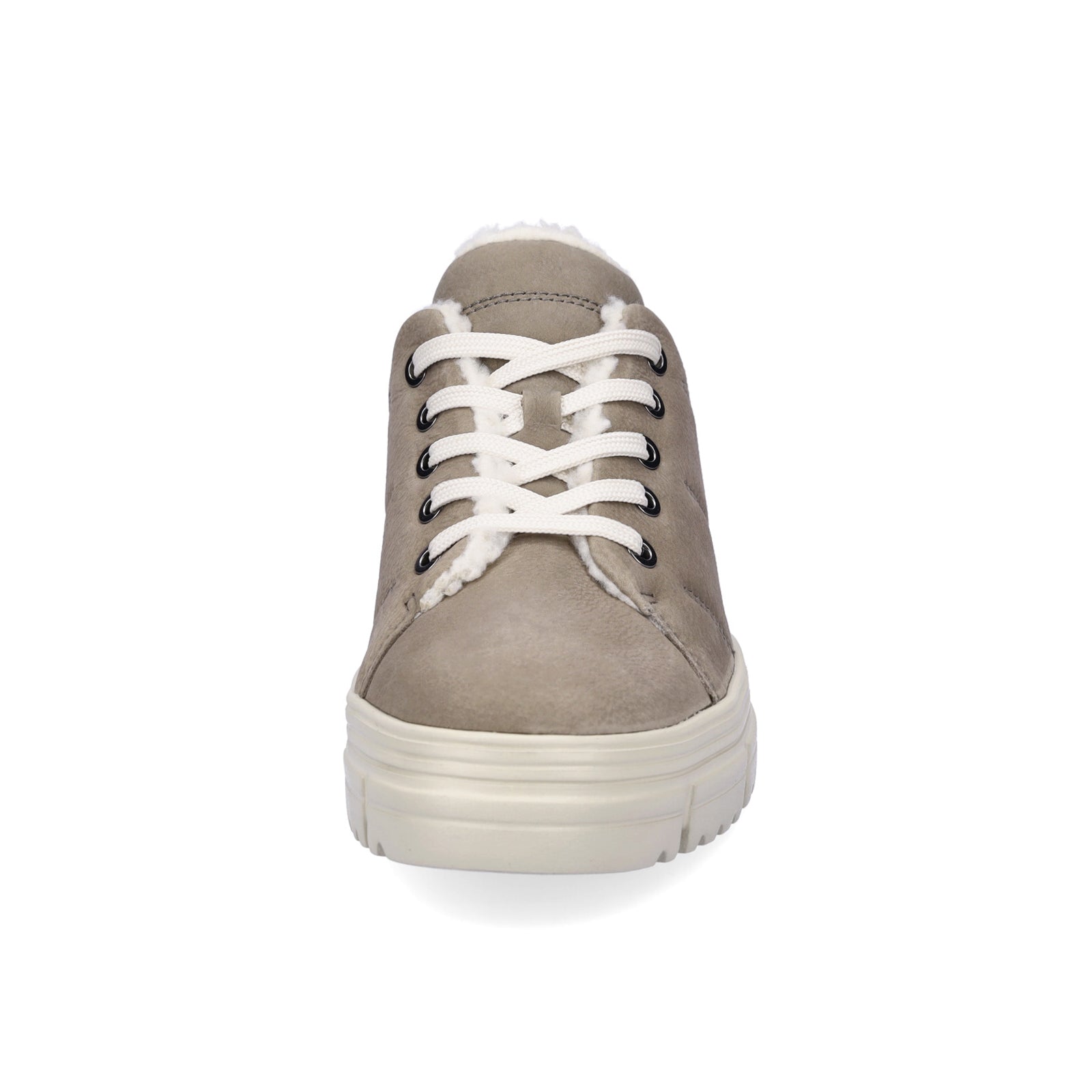 Caprice women's leather lace-up shoe taupe