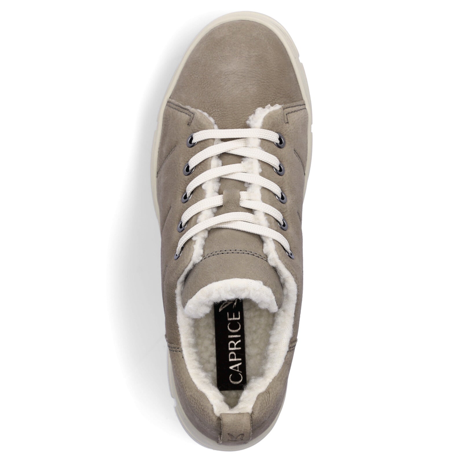 Caprice women's leather lace-up shoe taupe