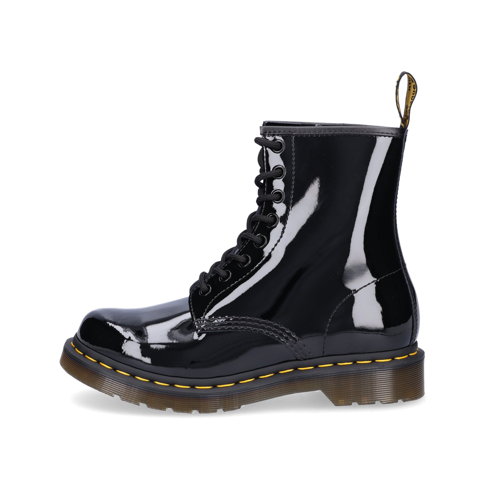 Dr. Martens women's patent leather lace-up boot black