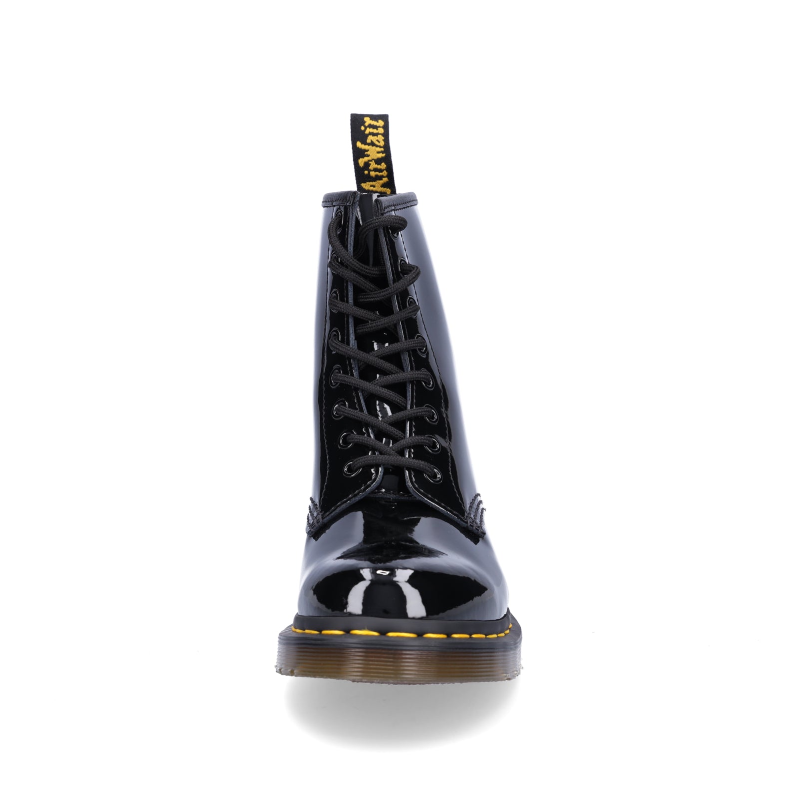 Dr. Martens women's patent leather lace-up boot black