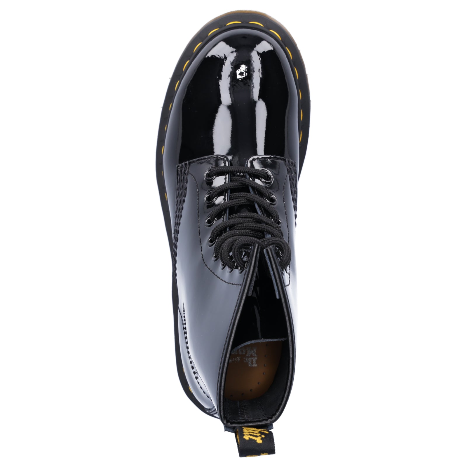 Dr. Martens women's patent leather lace-up boot black