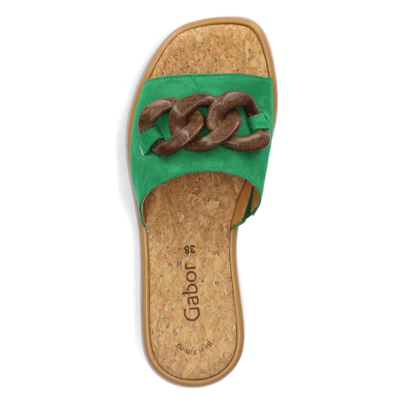 Gabor women's leather mules green