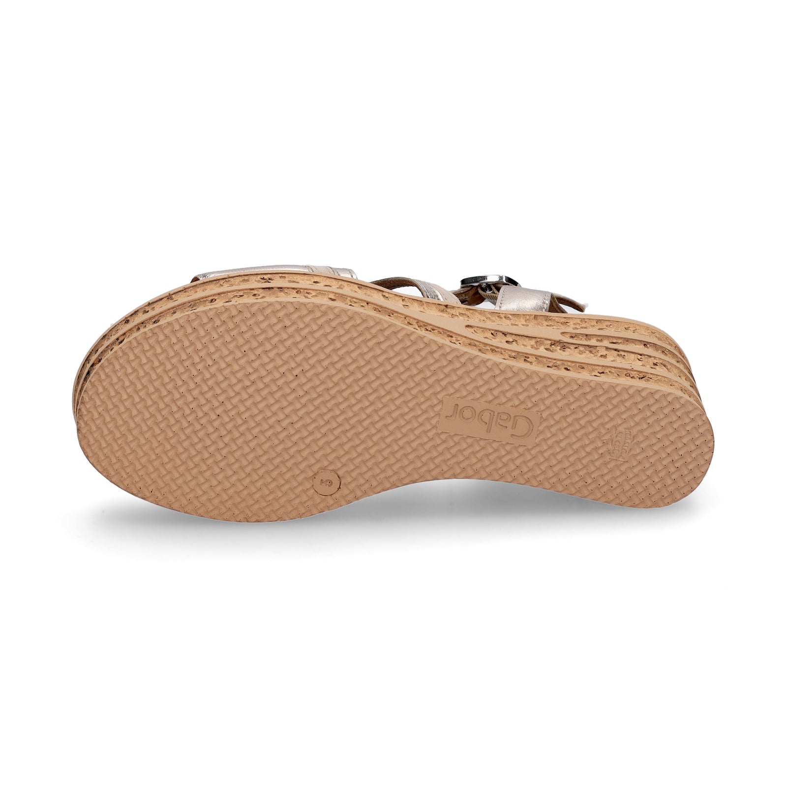 Gabor women's wedge sandals beige metallic