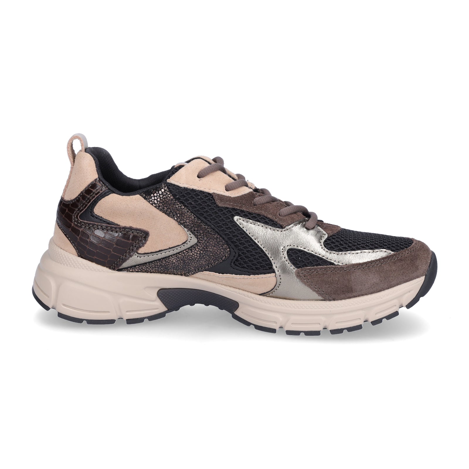Gabor Damen Sneaker schwarz beige