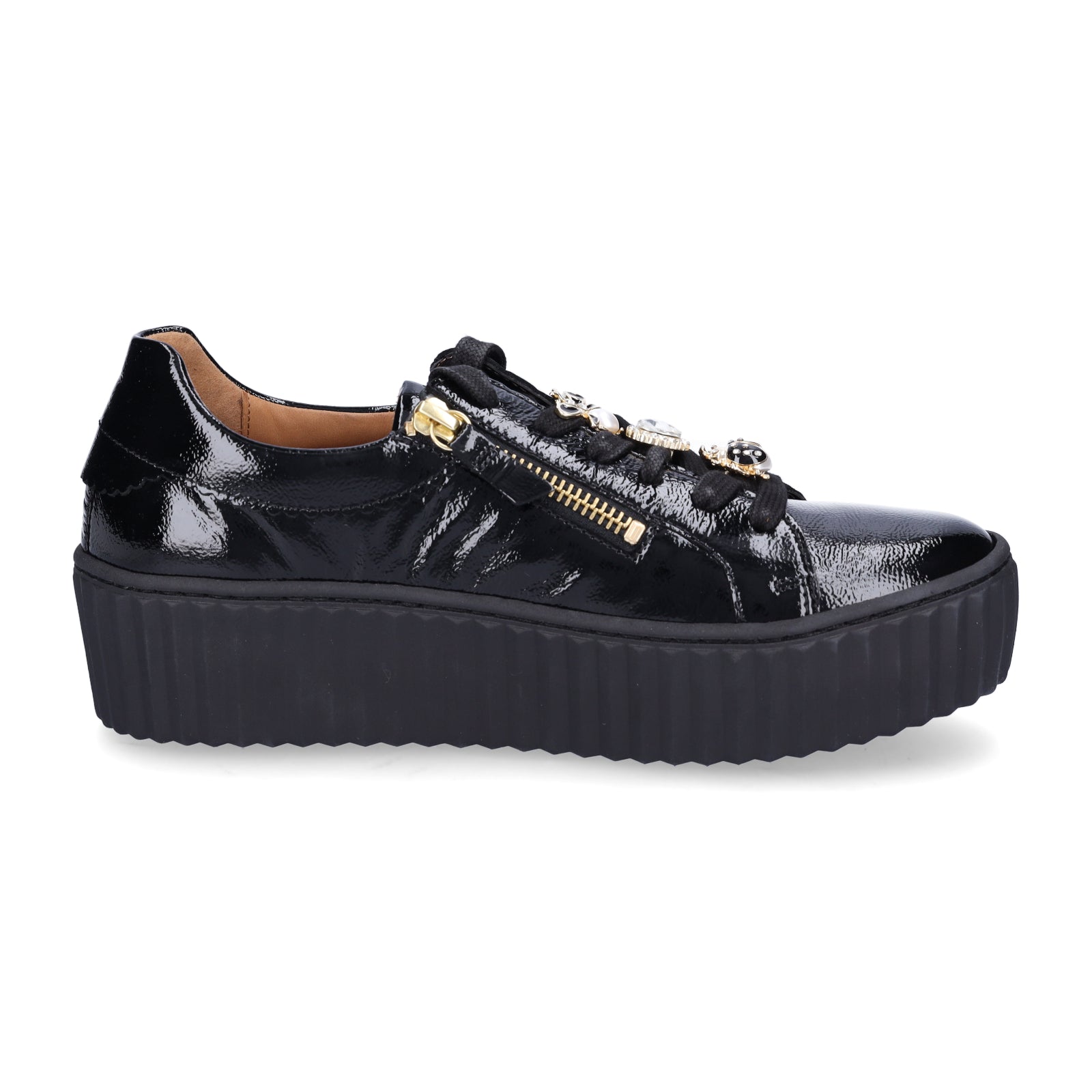 Gabor Damen Sneaker schwarz Lack