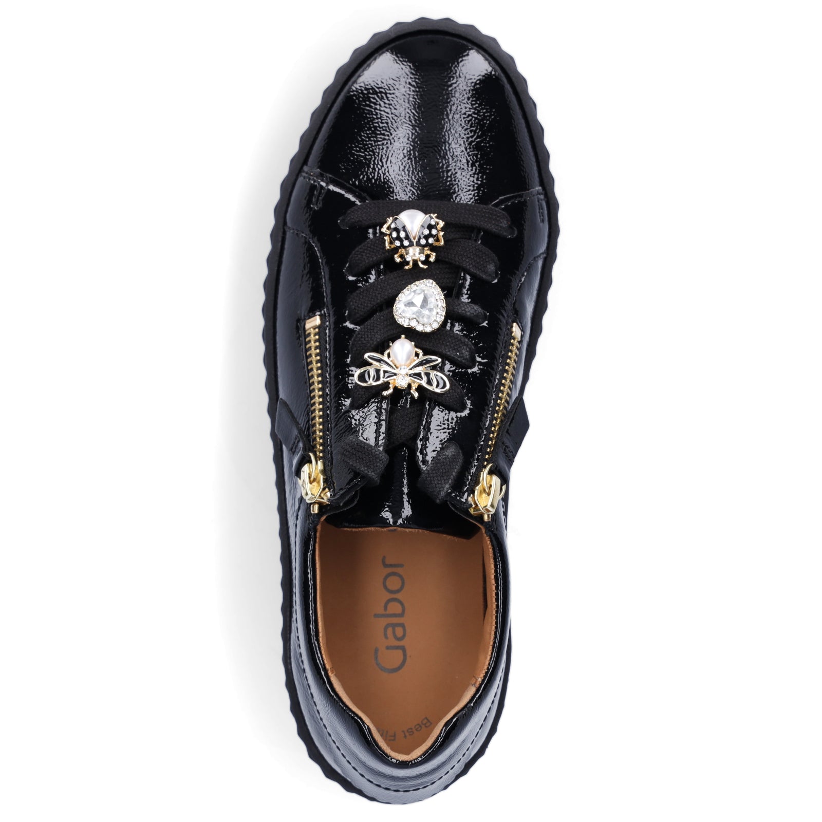 Gabor Damen Sneaker schwarz Lack