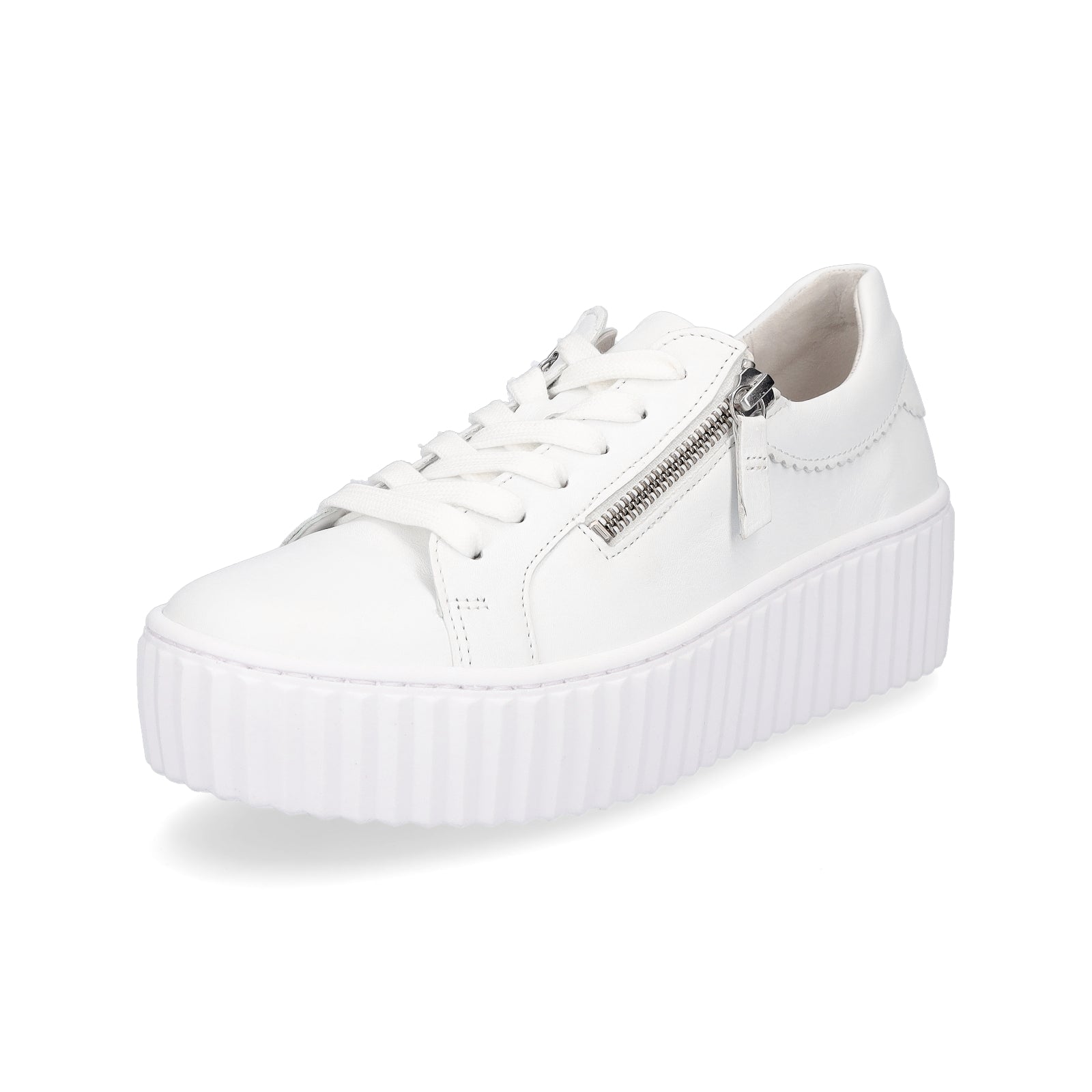 Gabor women's leather platform sneakers white