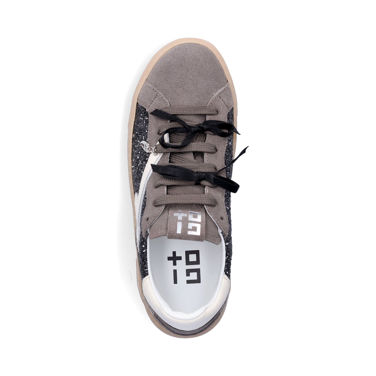 Gio+ Damen Sneaker grau Glitzer