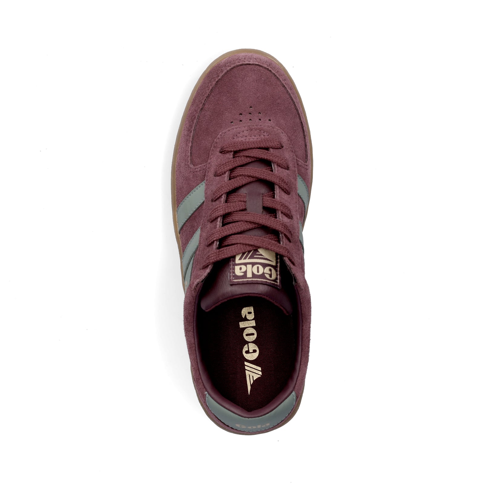 Gola Damen Sneaker Grandslam Suede weinrot hellgrün