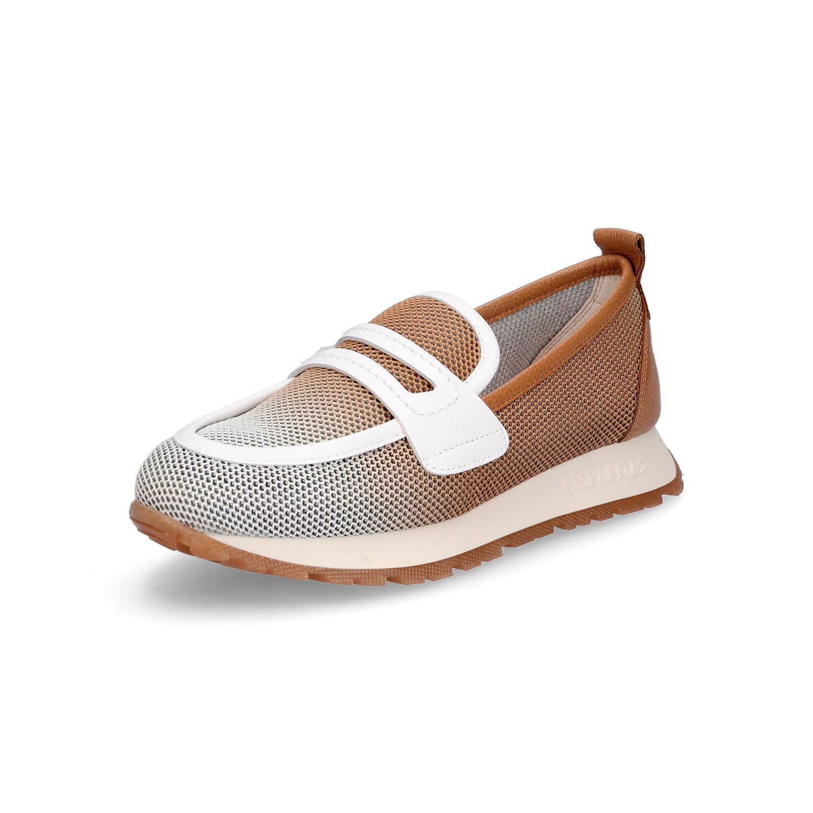 Hispanitas Damen Slipper braun weiß
