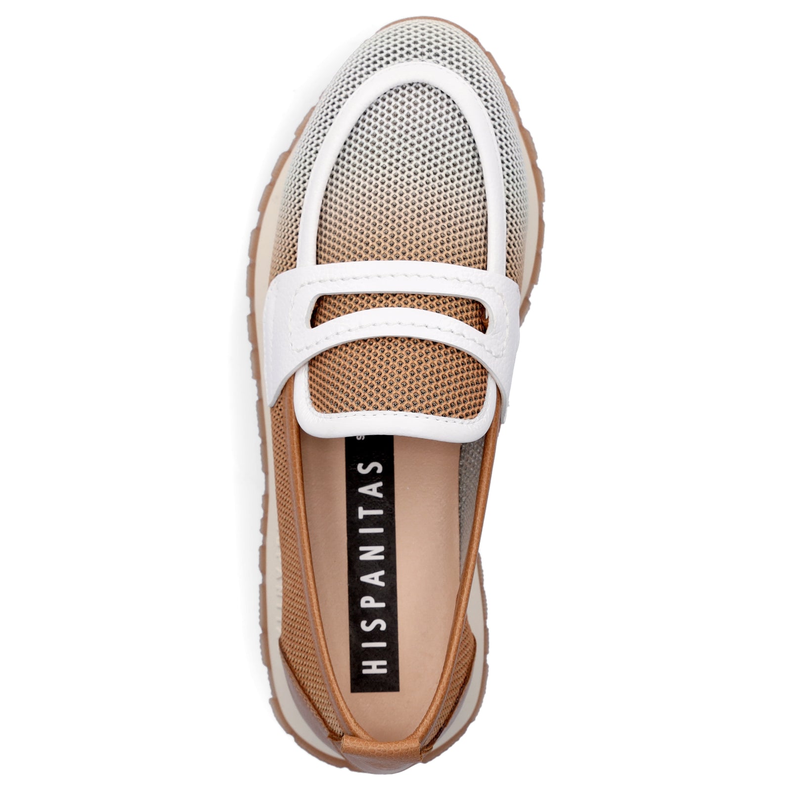 Hispanitas Damen Slipper braun weiß