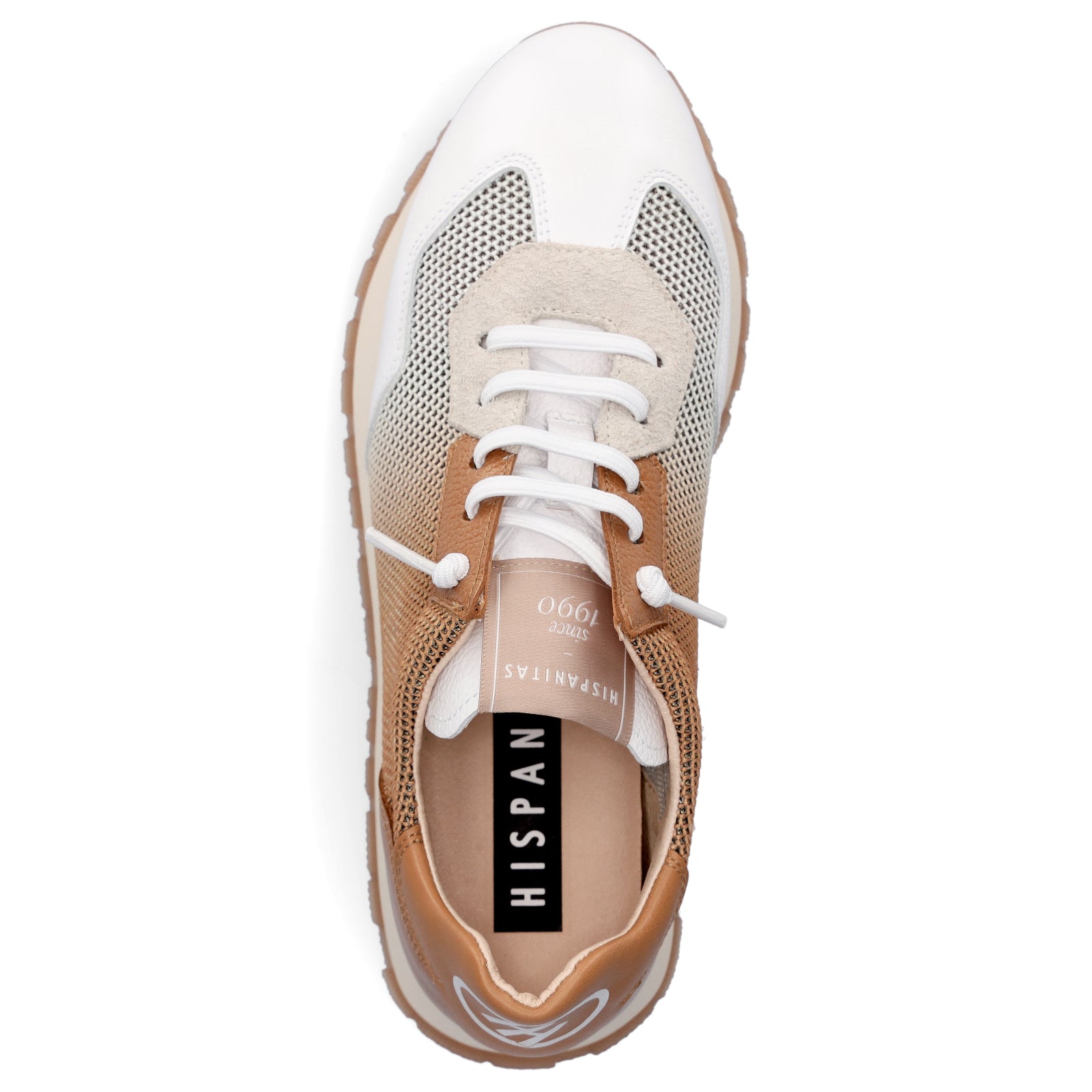 Hispanitas Damen Sneaker braun weiß