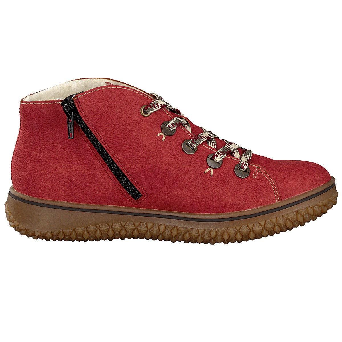 Rieker women's lace-up boot red