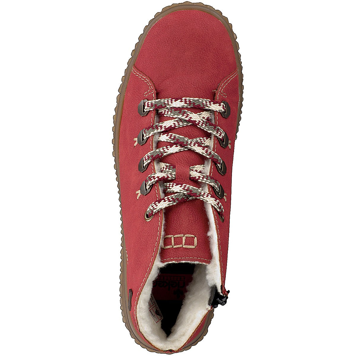 Rieker women's lace-up boot red