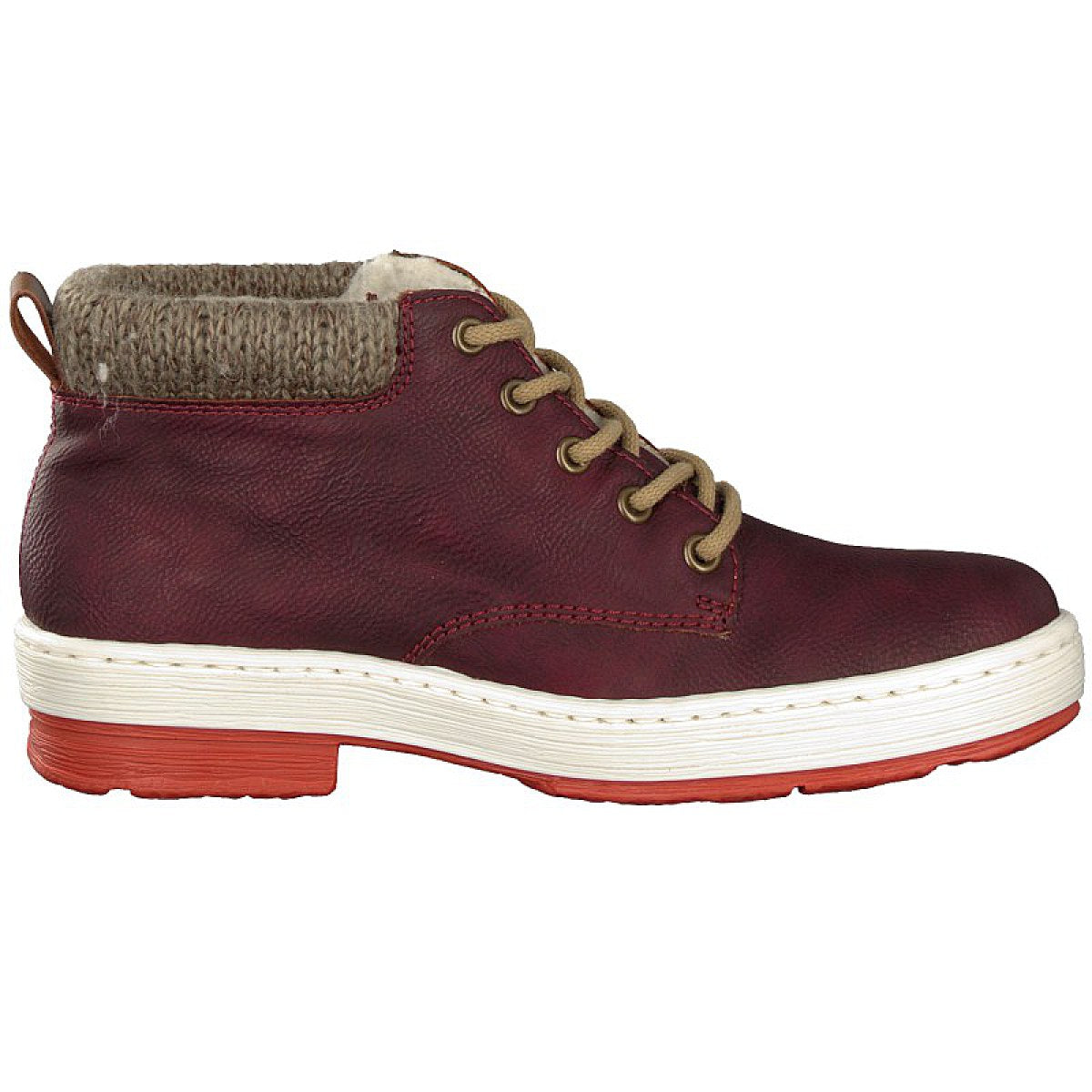 Rieker women's lace-up boot red