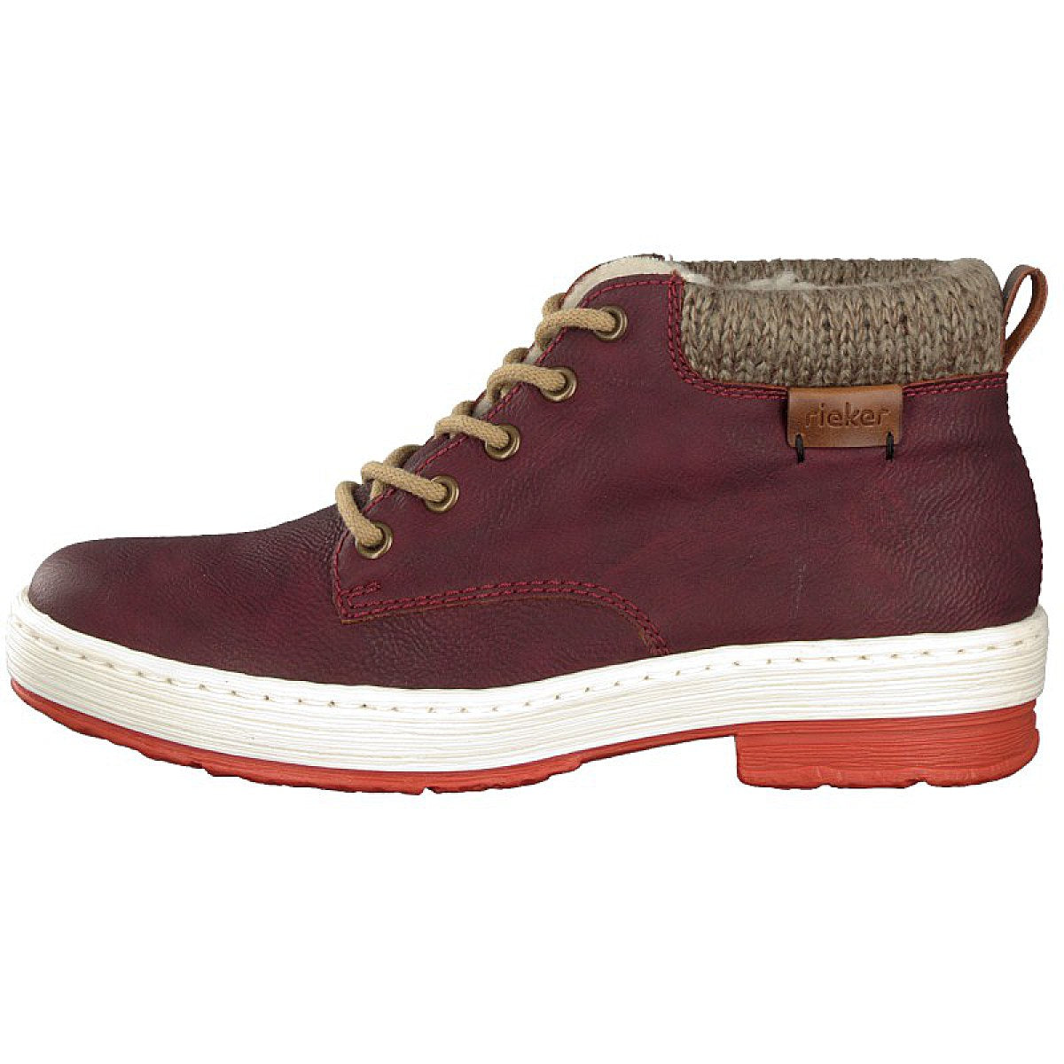 Rieker women's lace-up boot red