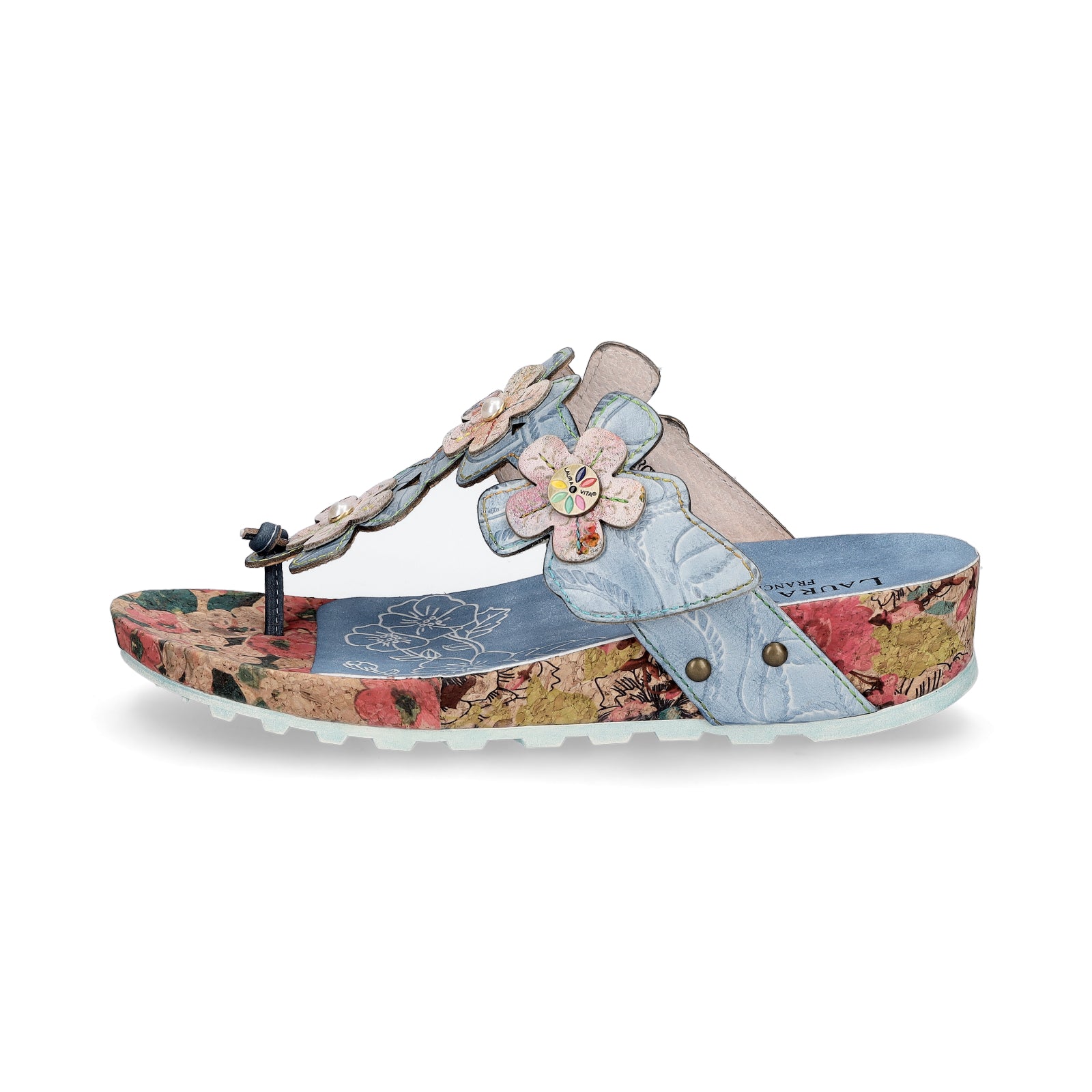 Laura Vita Damen Pantolette blau