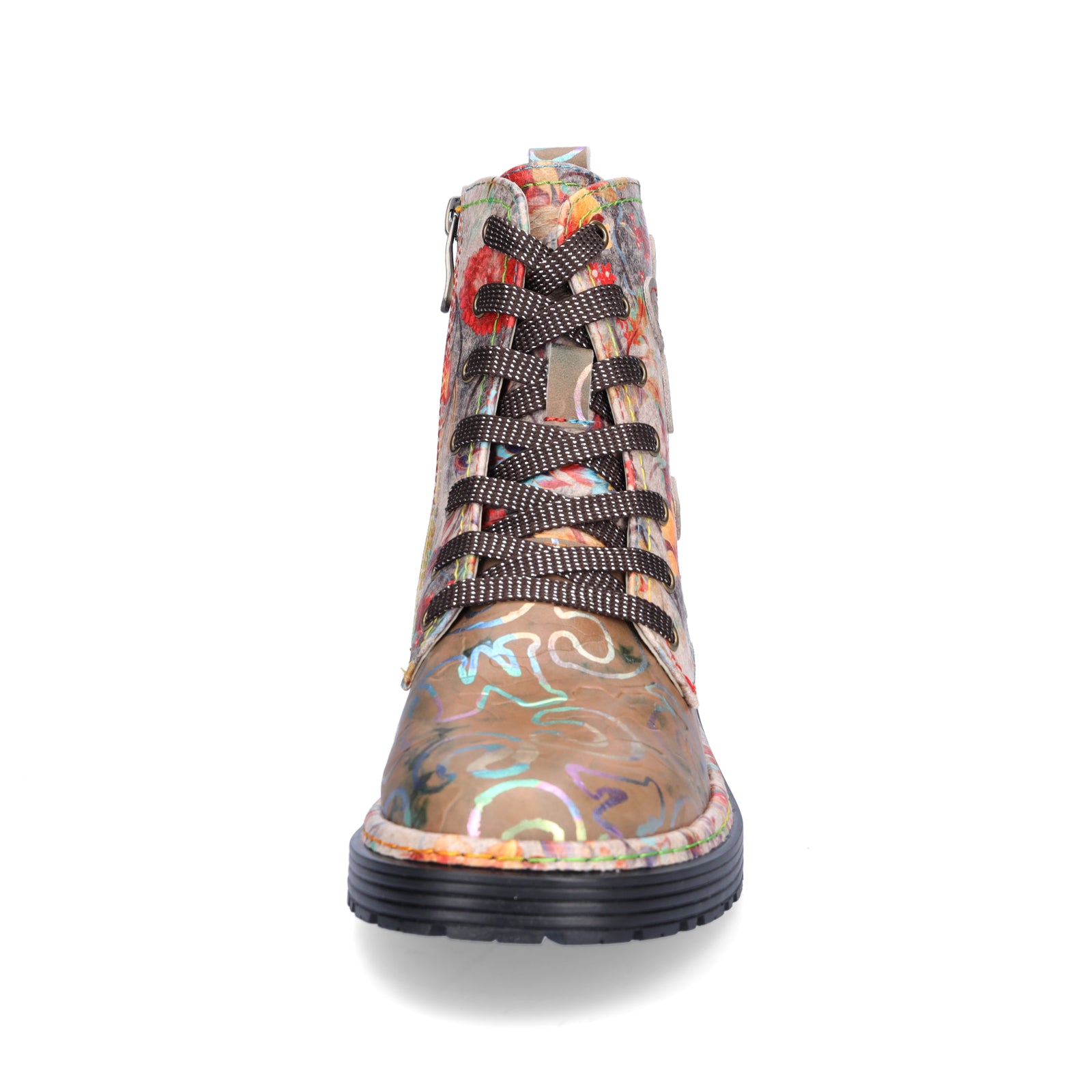 Laura Vita Damen Schnürboot beige multi