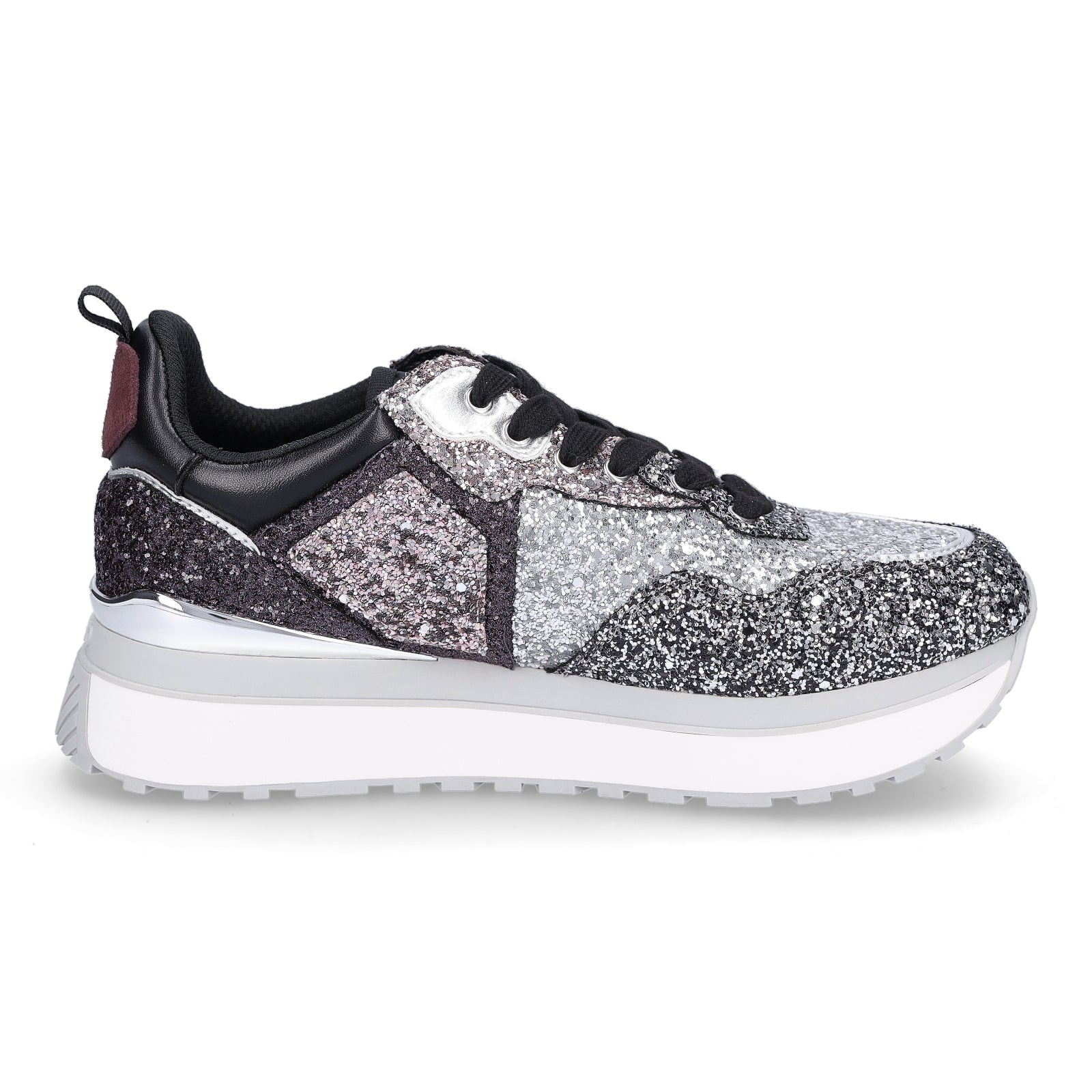 Liu Jo Damen Sneaker Maxi Wonder 01 silber schwarz