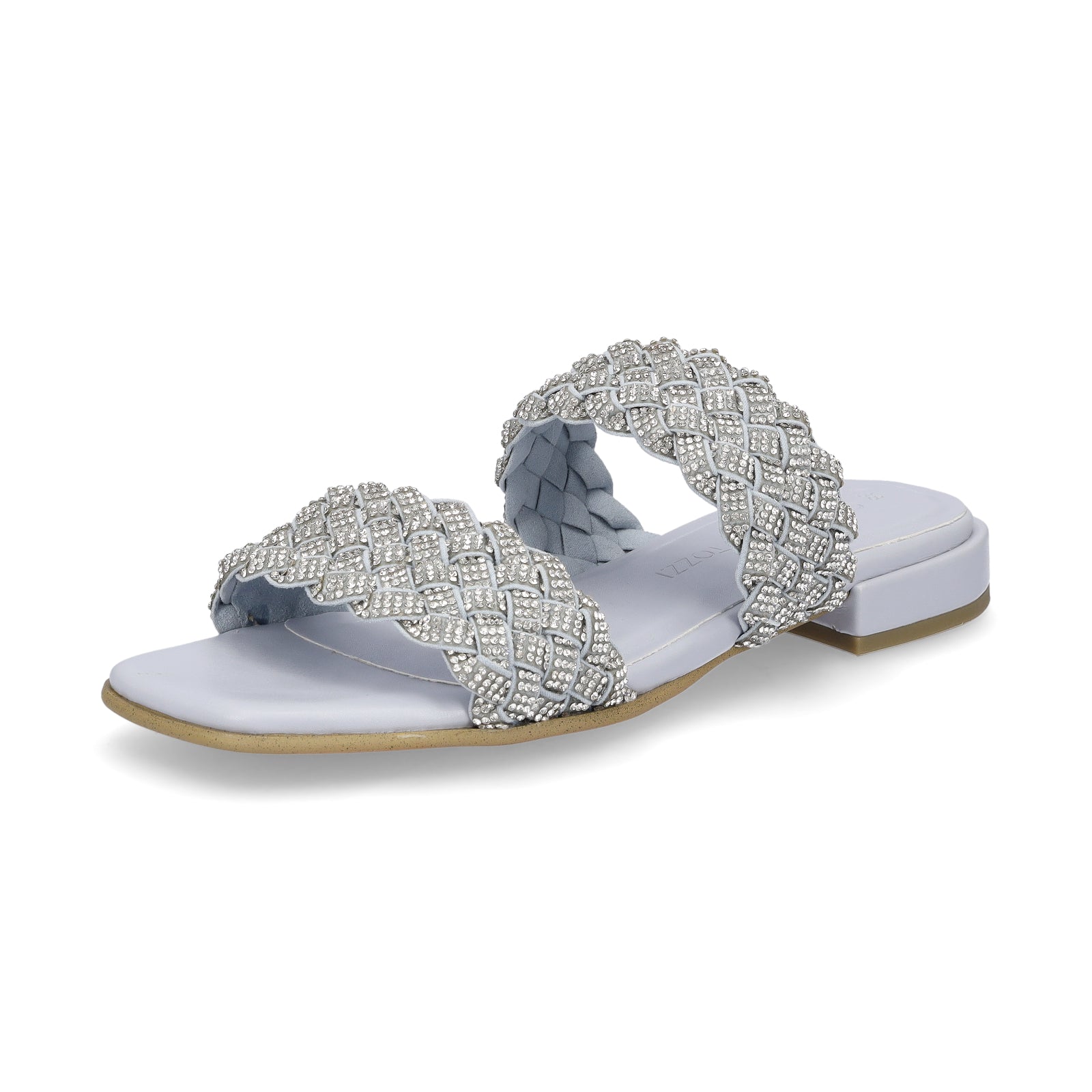 Marco Tozzi Damen Pantolette polar blau glitzer