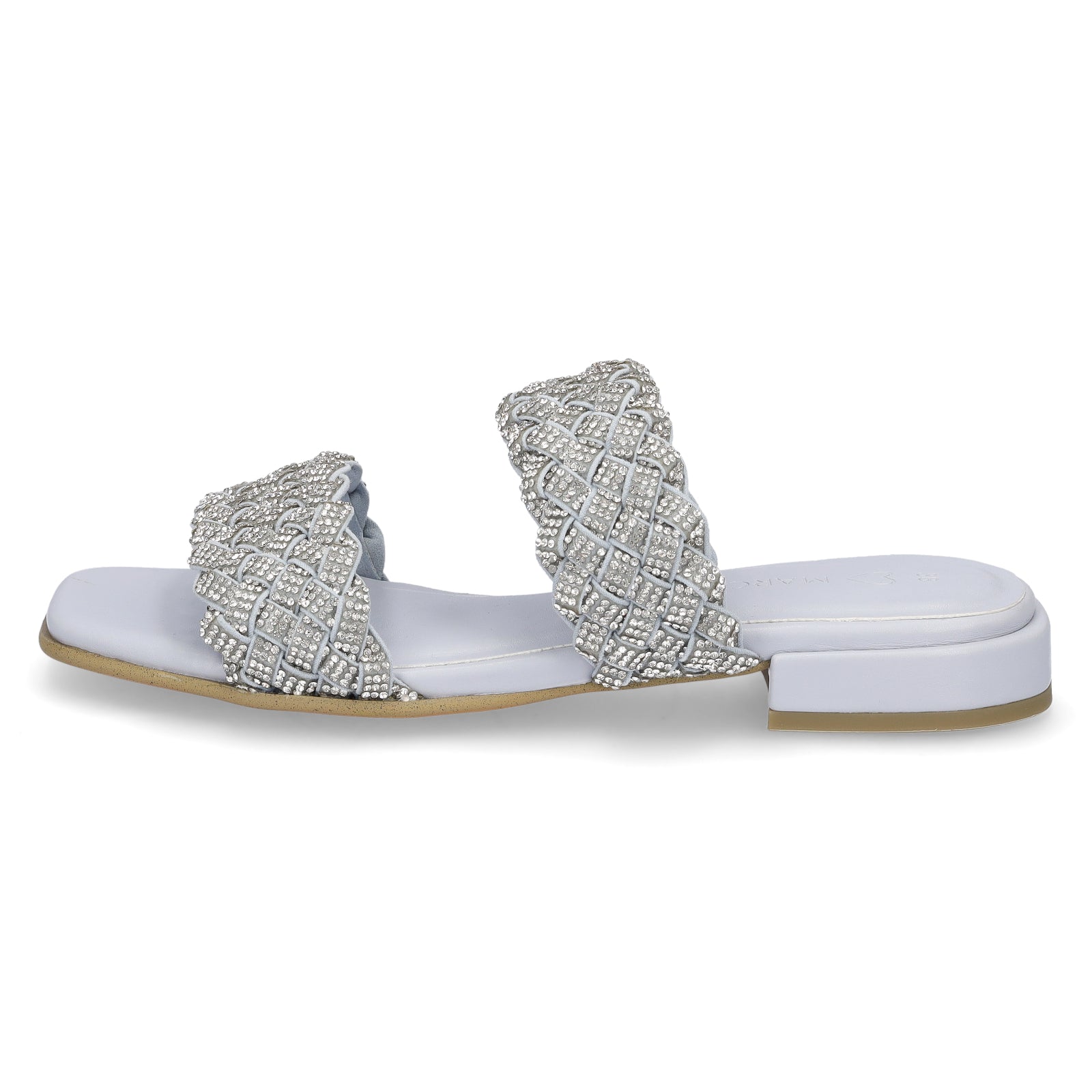 Marco Tozzi Damen Pantolette polar blau glitzer