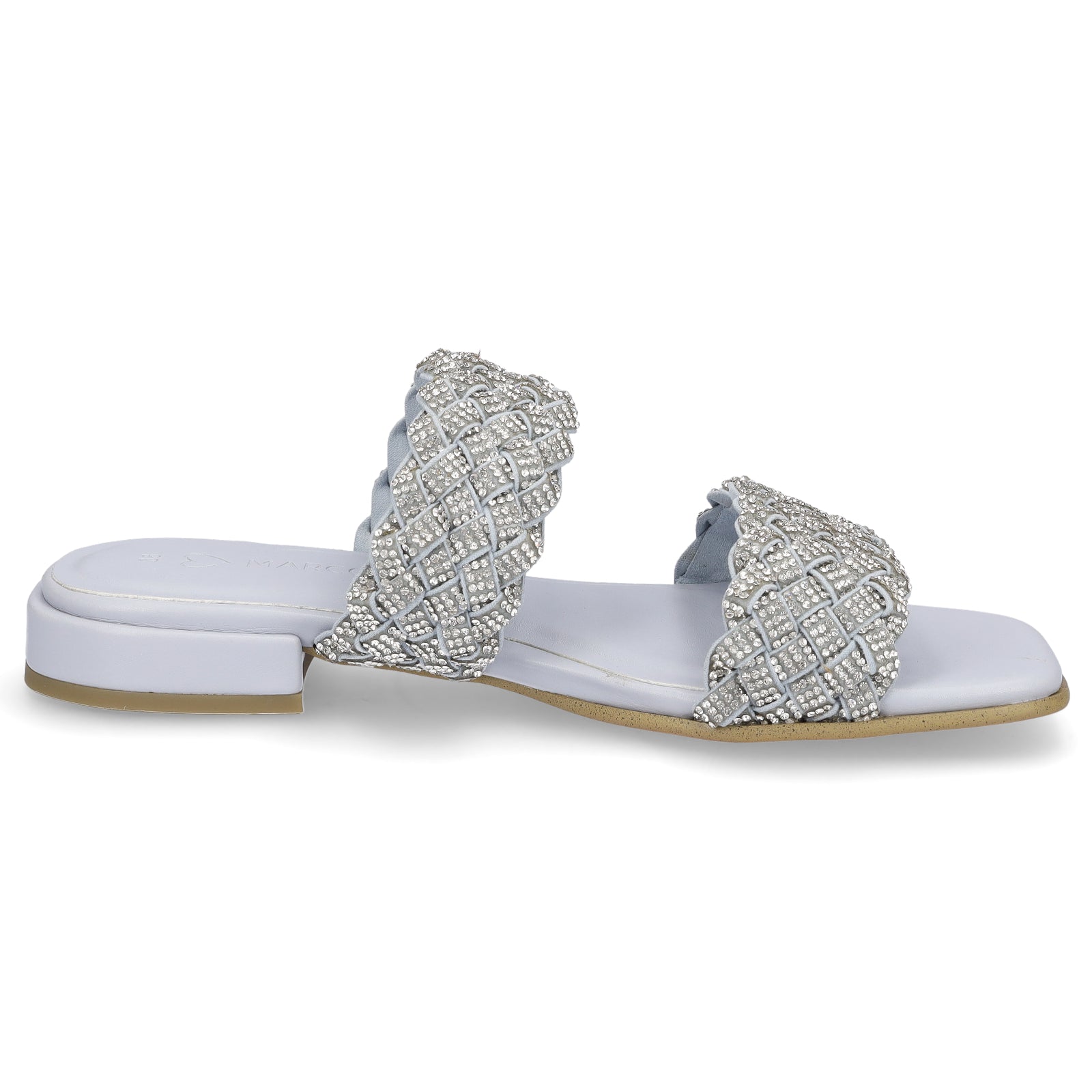 Marco Tozzi Damen Pantolette polar blau glitzer
