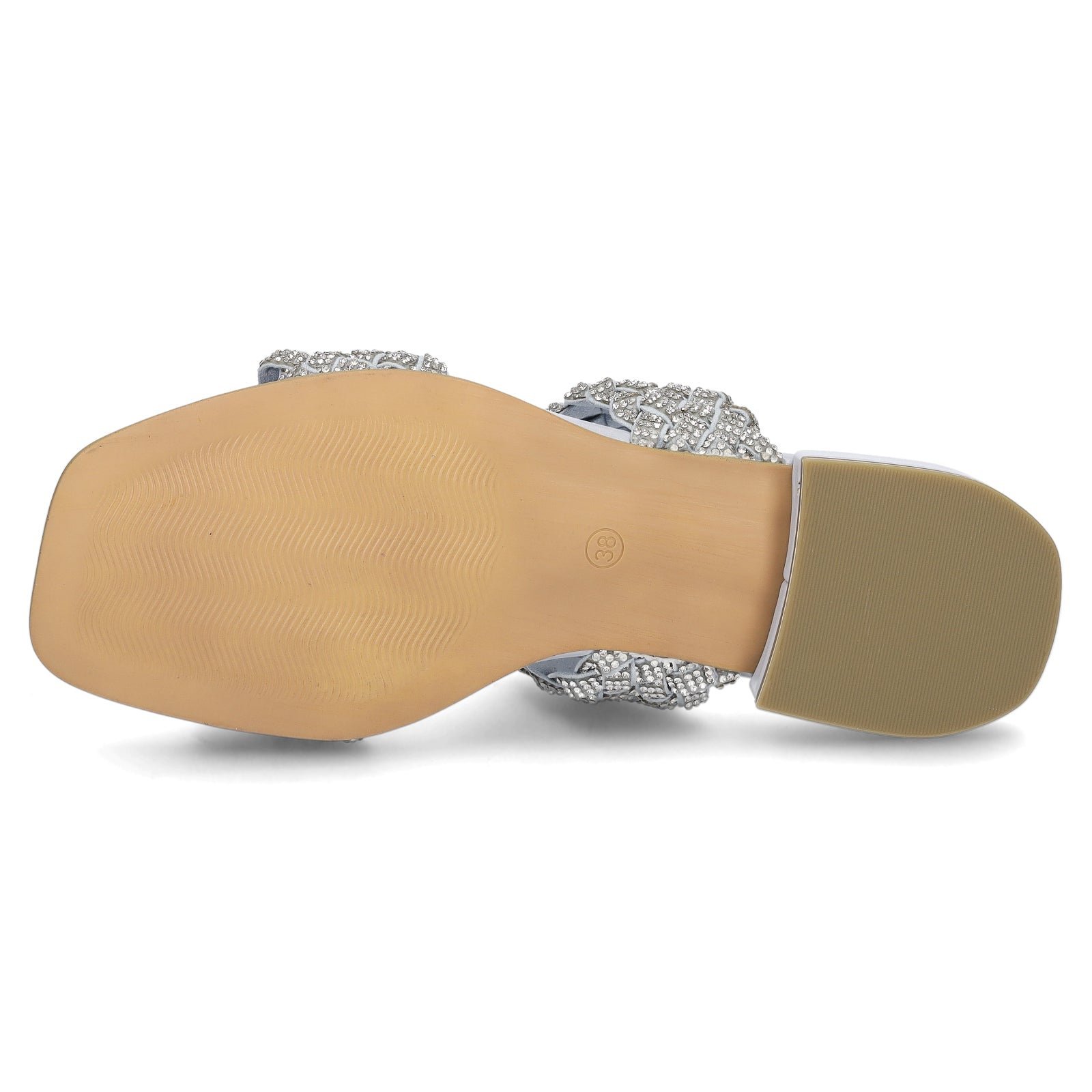 Marco Tozzi Damen Pantolette polar blau glitzer